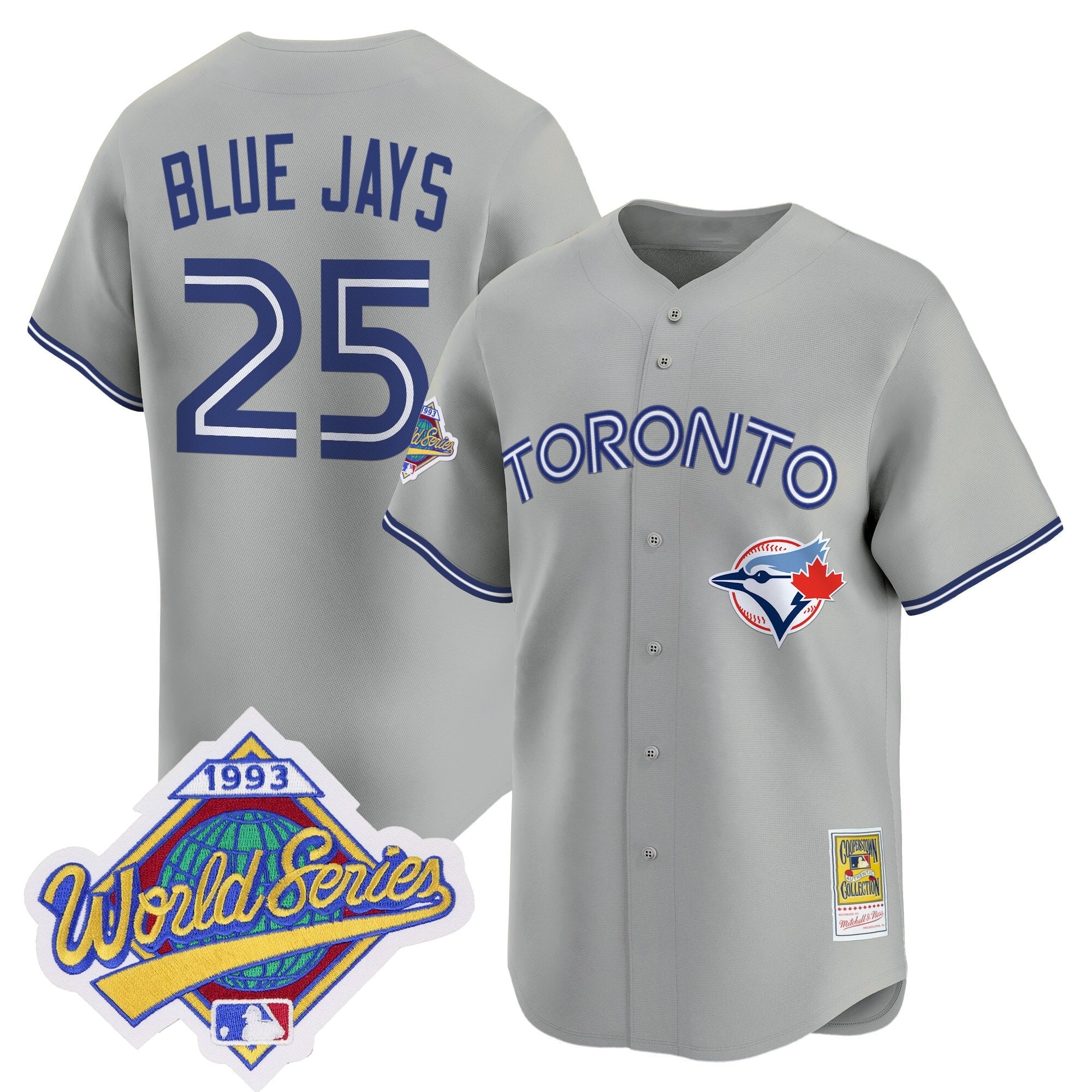 Men's Toronto Blue Jays 1993 World Series Vapor Premier Jersey - Throwback Edition - All Stitched