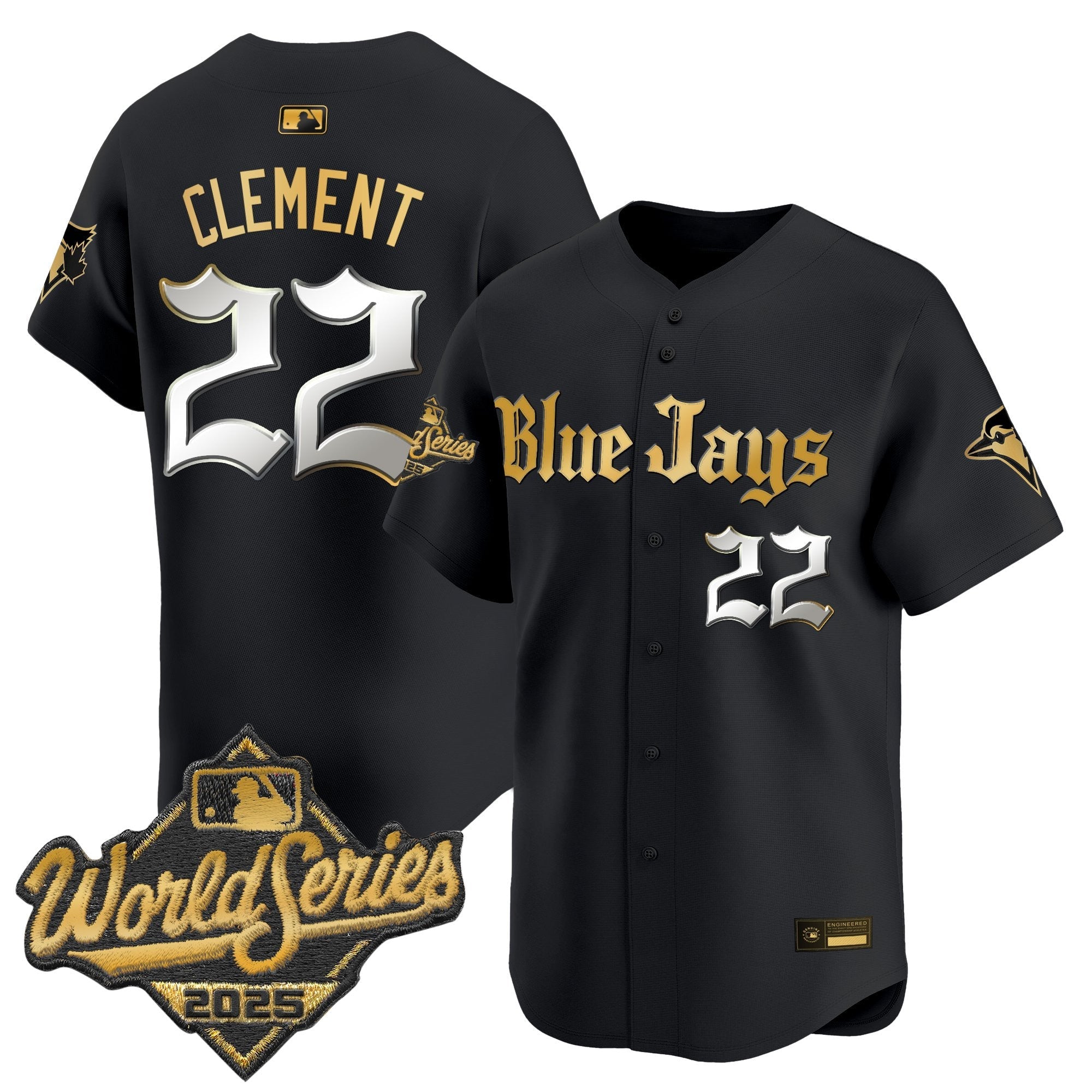 Men's Toronto Blue Jays 2025 World Series Vapor Premier Limited Jersey V2 - Gothic North Edition - All Stitched