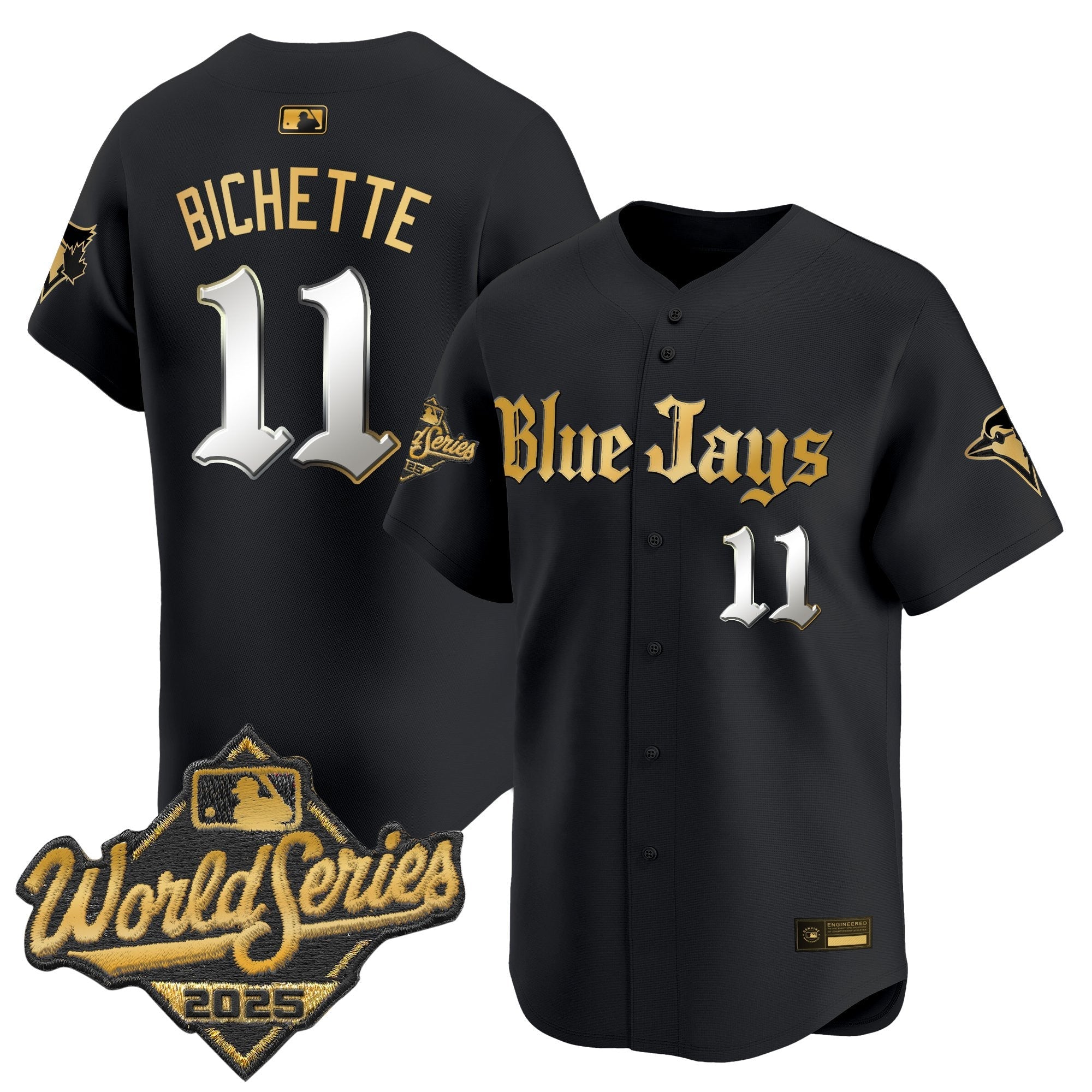Men's Toronto Blue Jays 2025 World Series Vapor Premier Limited Jersey V2 - Gothic North Edition - All Stitched