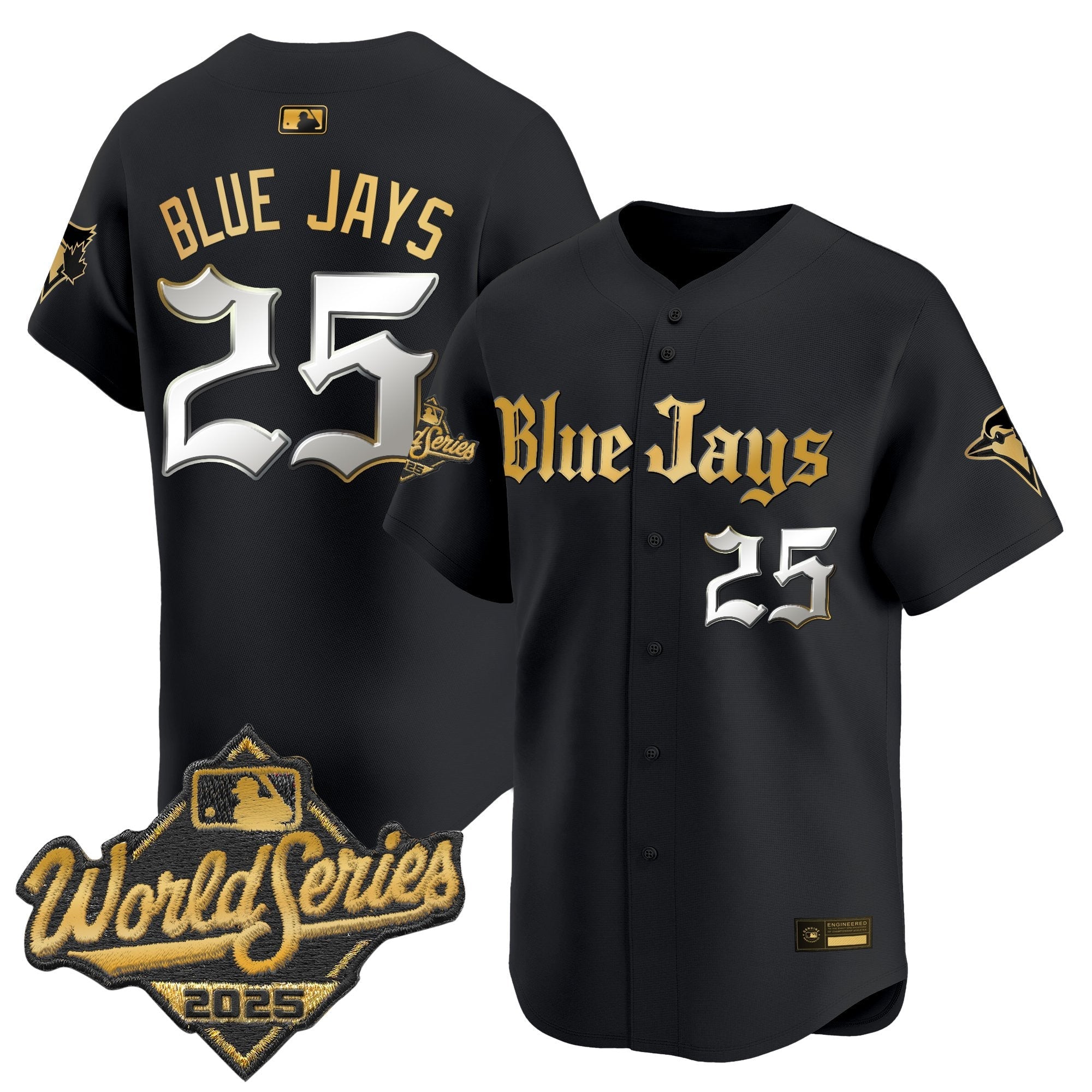Men's Toronto Blue Jays 2025 World Series Vapor Premier Limited Jersey V2 - Gothic North Edition - All Stitched
