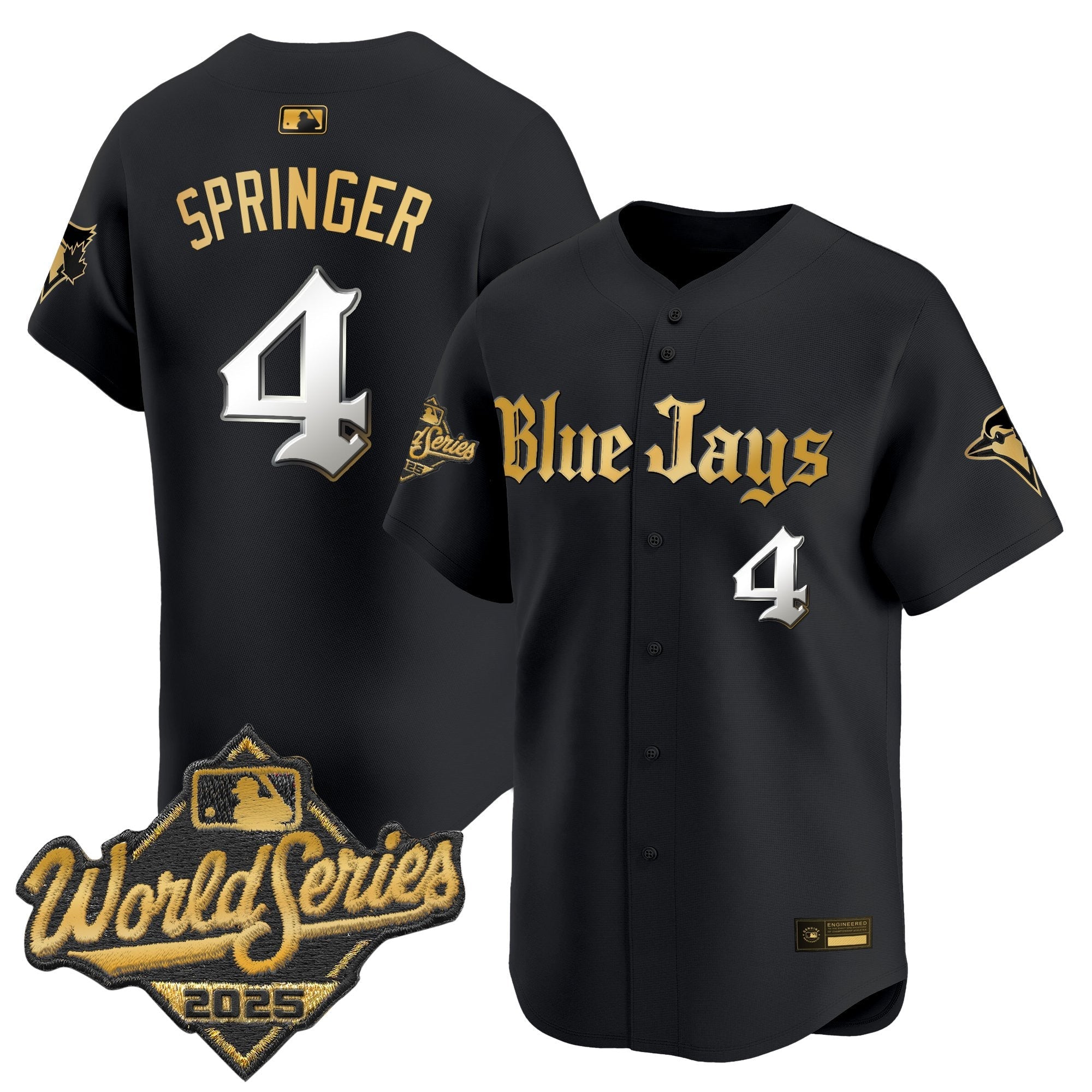 Men's Toronto Blue Jays 2025 World Series Vapor Premier Limited Jersey V2 - Gothic North Edition - All Stitched