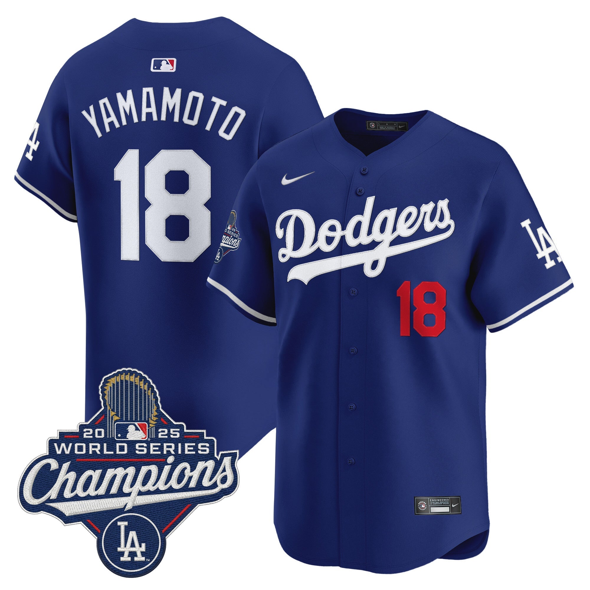 Men's Dodgers 2025 World Series Champions Vapor Premier Limited Jersey - All Stitched
