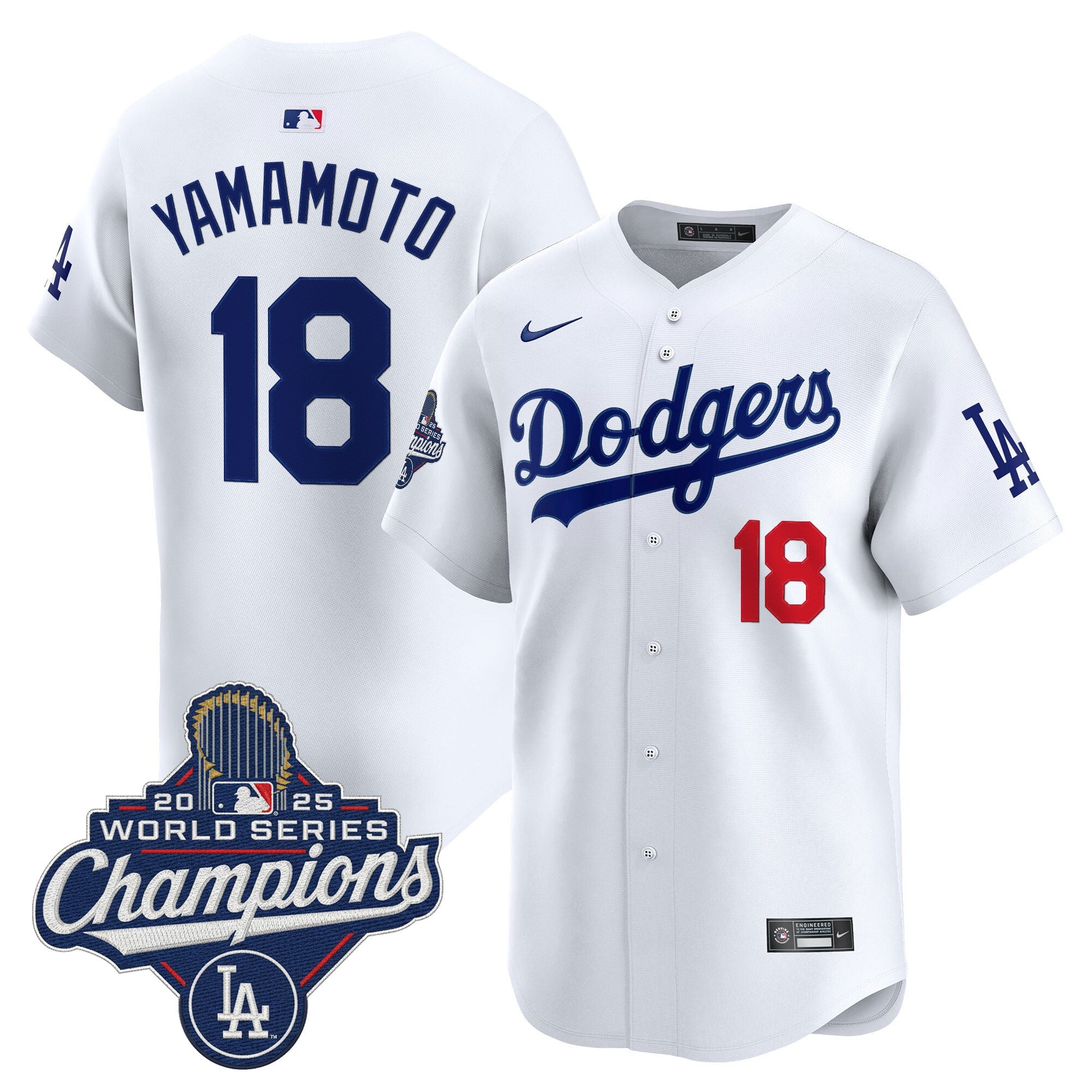 Men's Dodgers 2025 World Series Champions Vapor Premier Limited Jersey - All Stitched