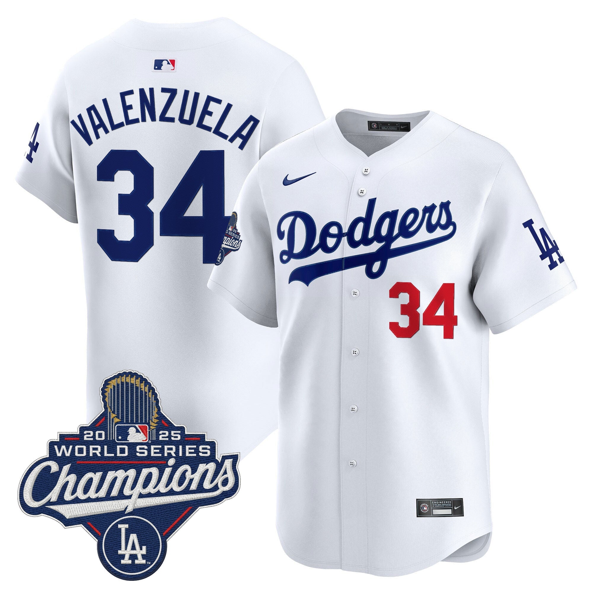 Men's Dodgers 2025 World Series Champions Vapor Premier Limited Jersey - All Stitched