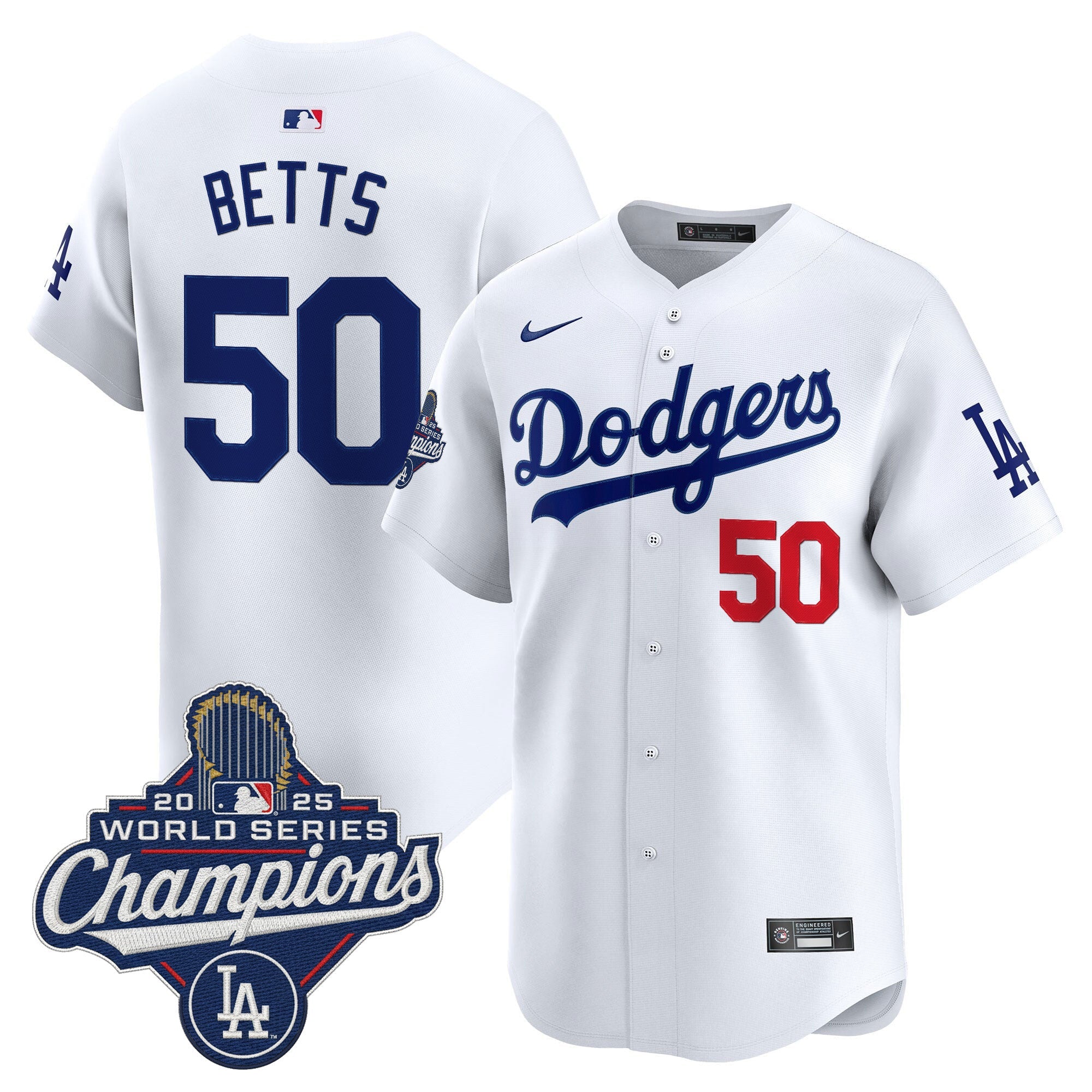 Men's Dodgers 2025 World Series Champions Vapor Premier Limited Jersey - All Stitched