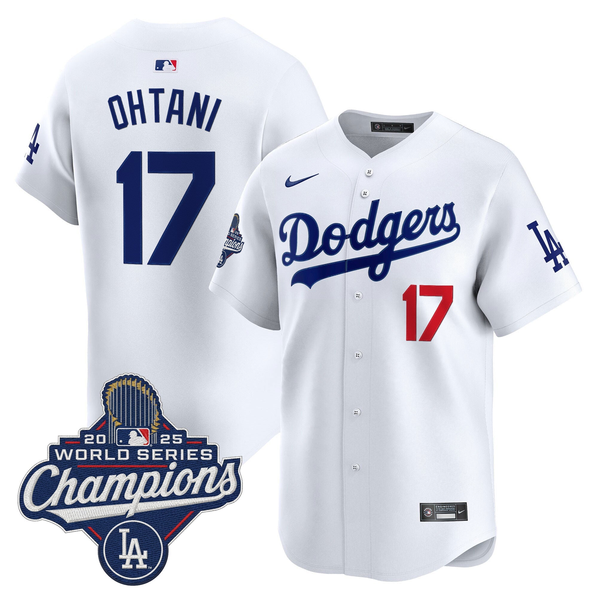 Men's Dodgers 2025 World Series Champions Vapor Premier Limited Jersey - All Stitched