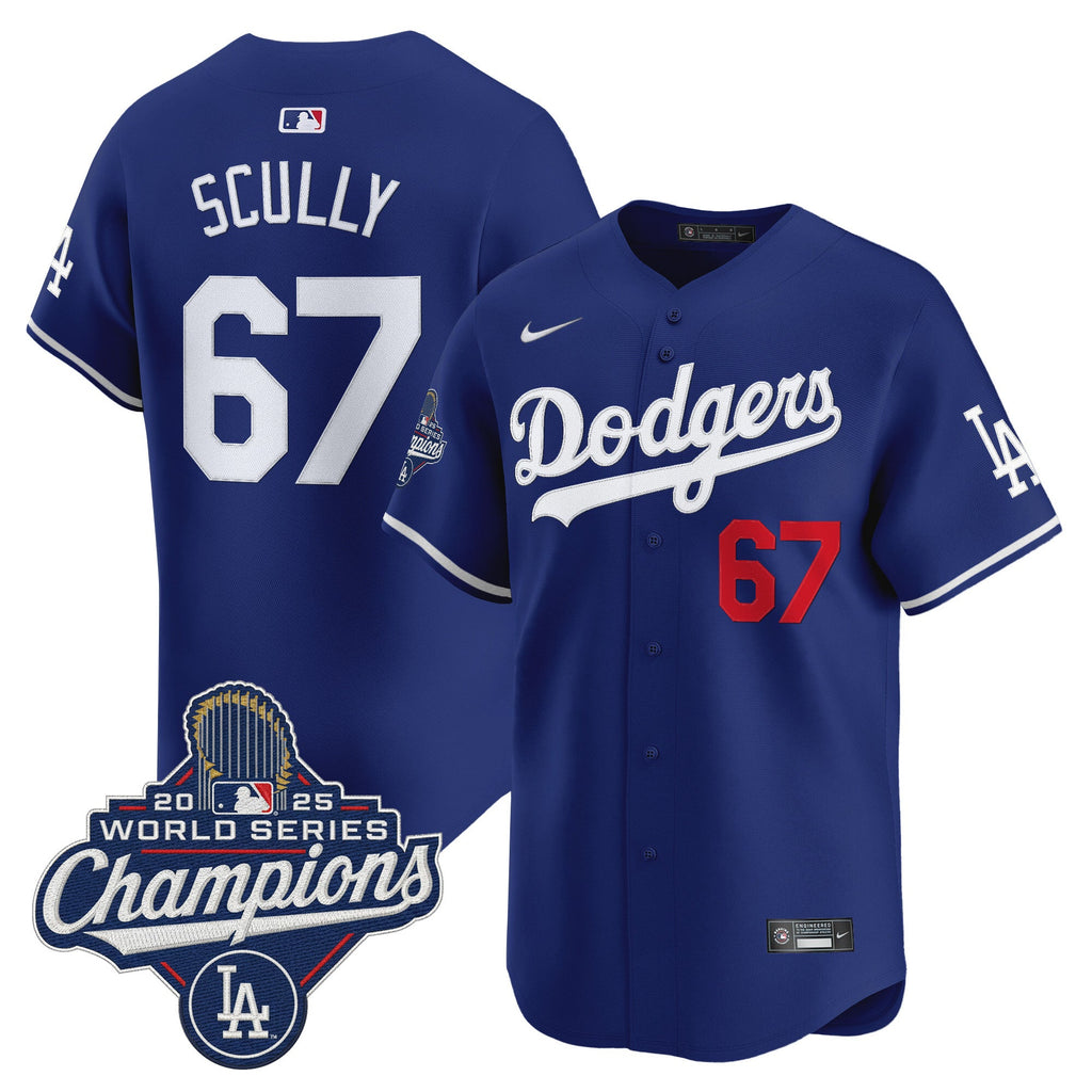 Men's Dodgers 2025 World Series Champions Vapor Premier Limited Jersey - All Stitched