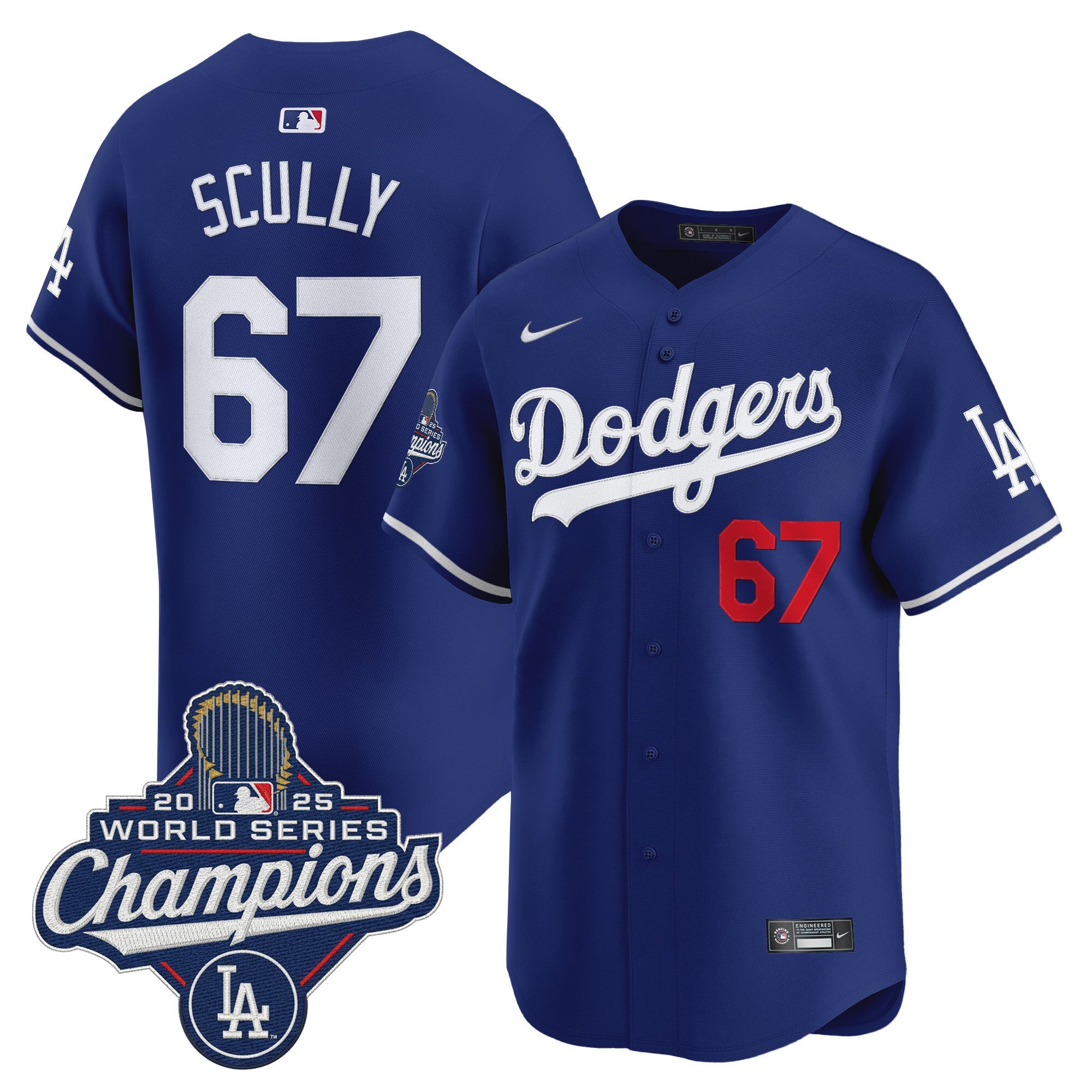 Men's Dodgers 2025 World Series Champions Vapor Premier Limited Jersey - All Stitched