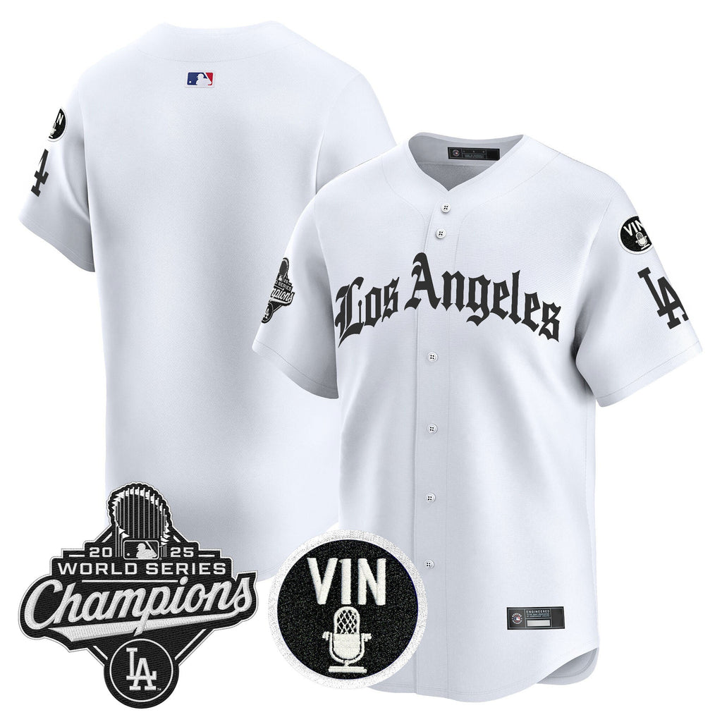 Men's Dodgers 2025 World Series Champions Vapor Premier Limited Jersey - LA Gothic Edition - All Stitched