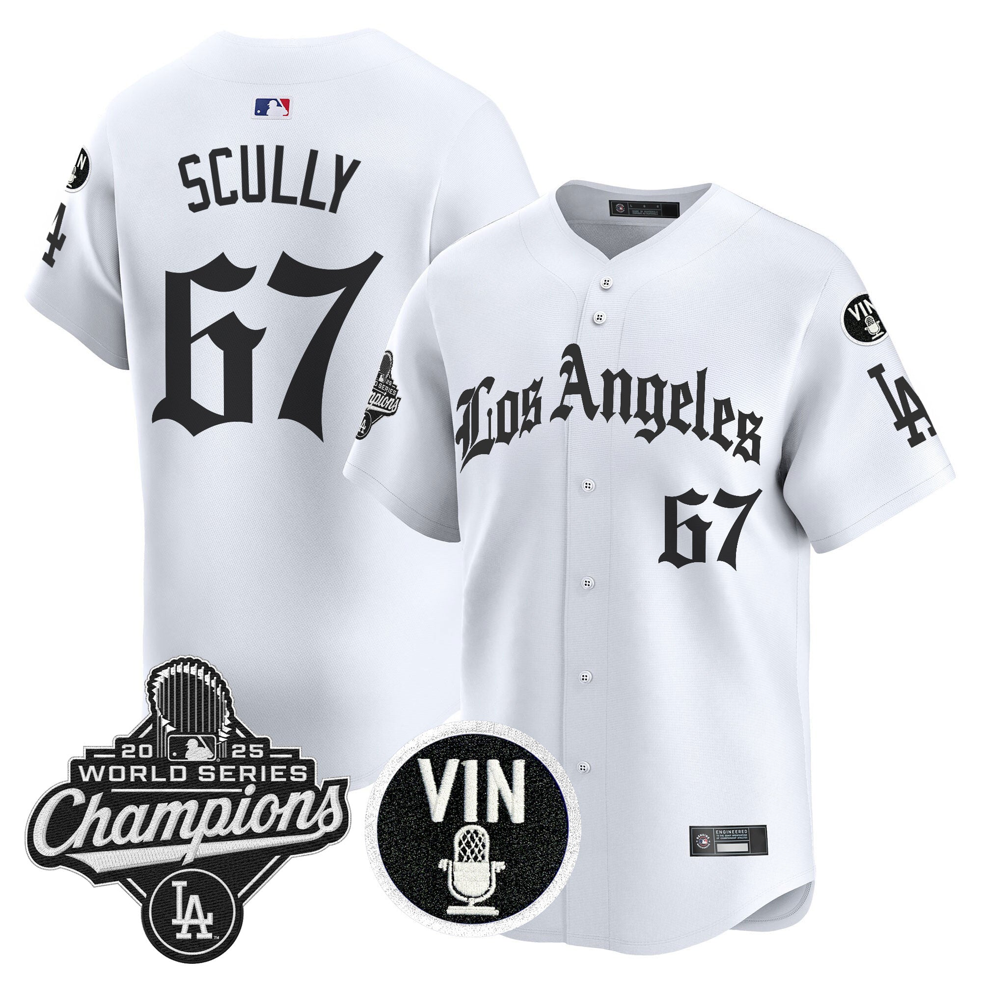 Men's Dodgers 2025 World Series Champions Vapor Premier Limited Jersey - LA Gothic Edition - All Stitched