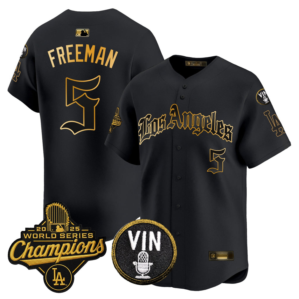 Men's Dodgers 2025 World Series Champions Vapor Premier Limited Jersey - LA Gothic Edition - All Stitched