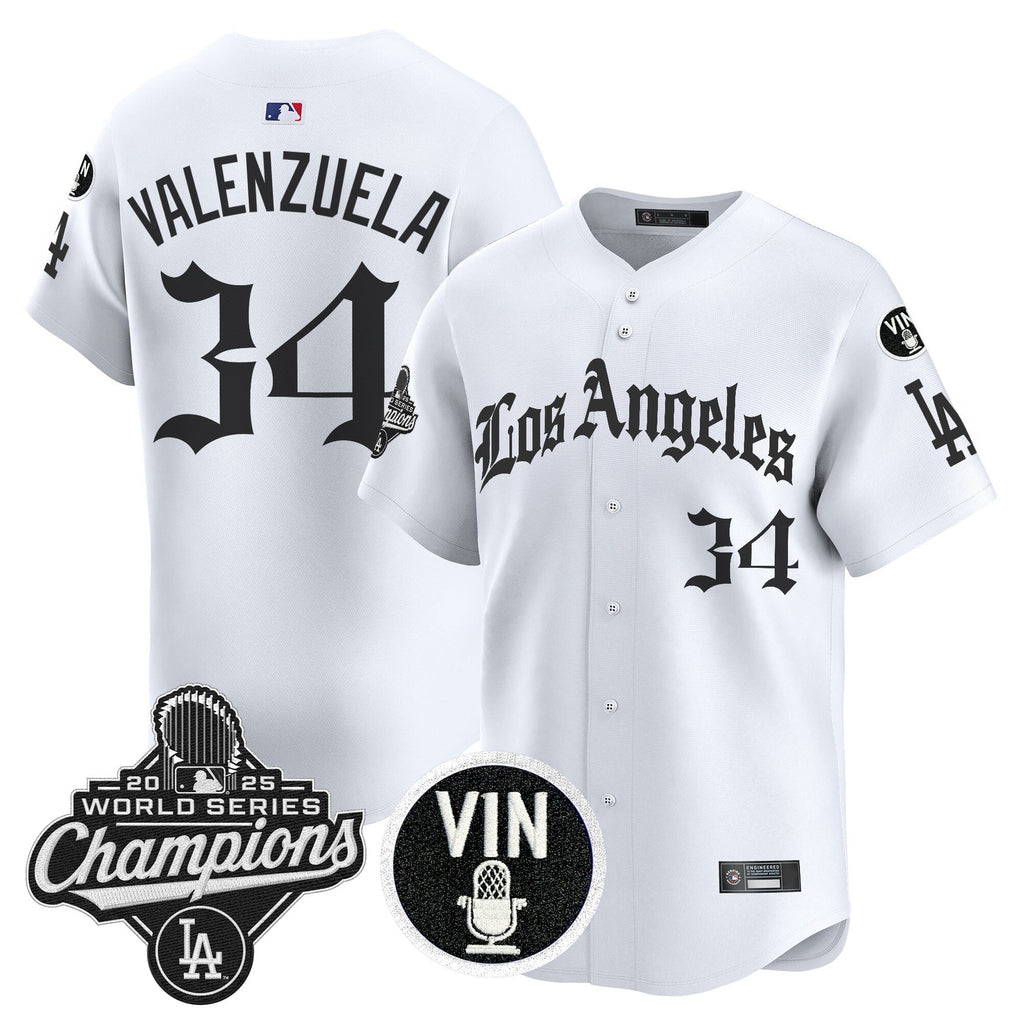 Men's Dodgers 2025 World Series Champions Vapor Premier Limited Jersey - LA Gothic Edition - All Stitched