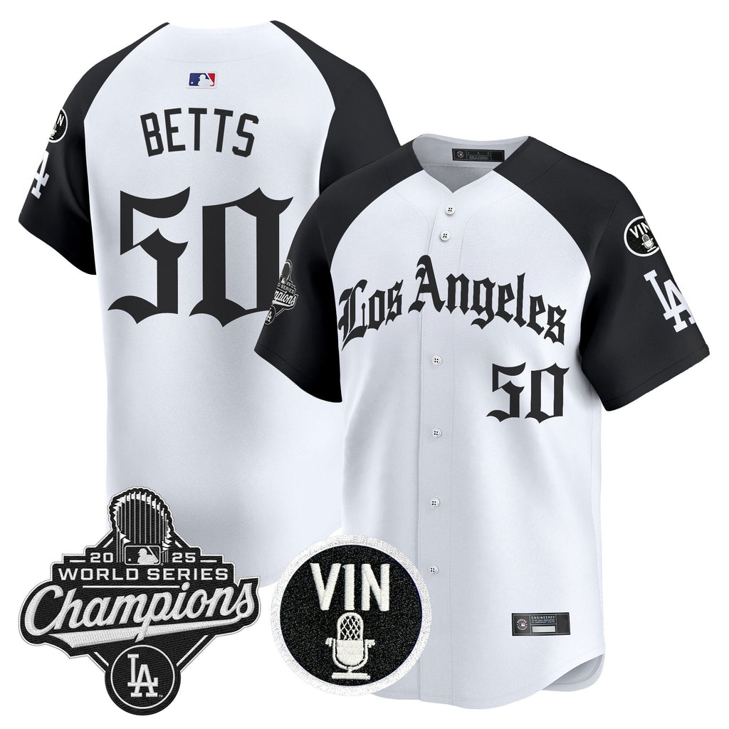 Men's Dodgers 2025 World Series Champions Vapor Premier Limited Jersey - LA Gothic Edition - All Stitched