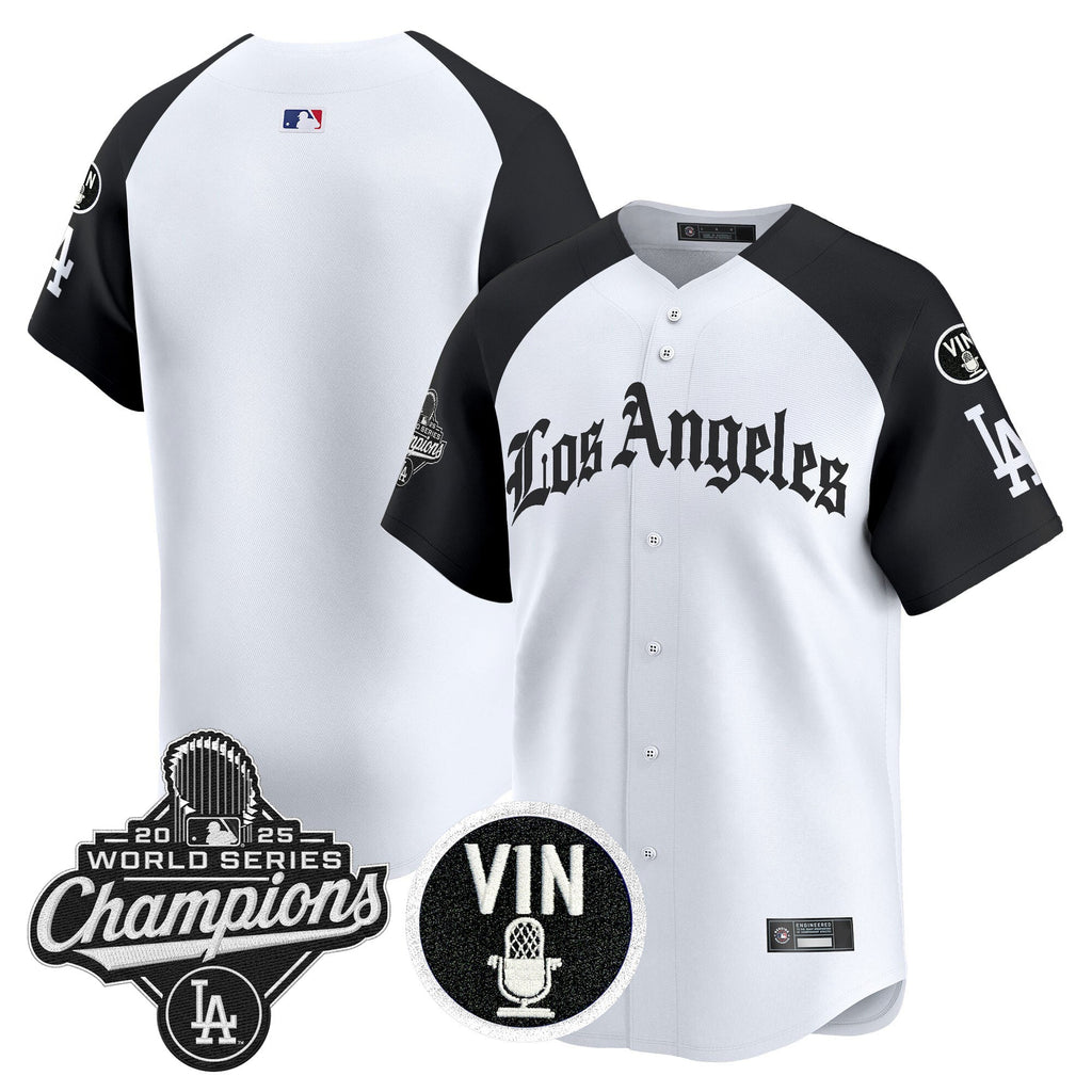 Men's Dodgers 2025 World Series Champions Vapor Premier Limited Jersey - LA Gothic Edition - All Stitched