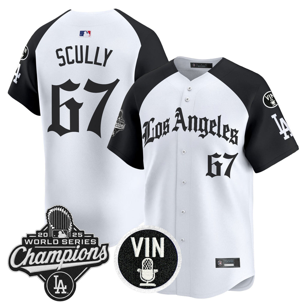 Men's Dodgers 2025 World Series Champions Vapor Premier Limited Jersey - LA Gothic Edition - All Stitched