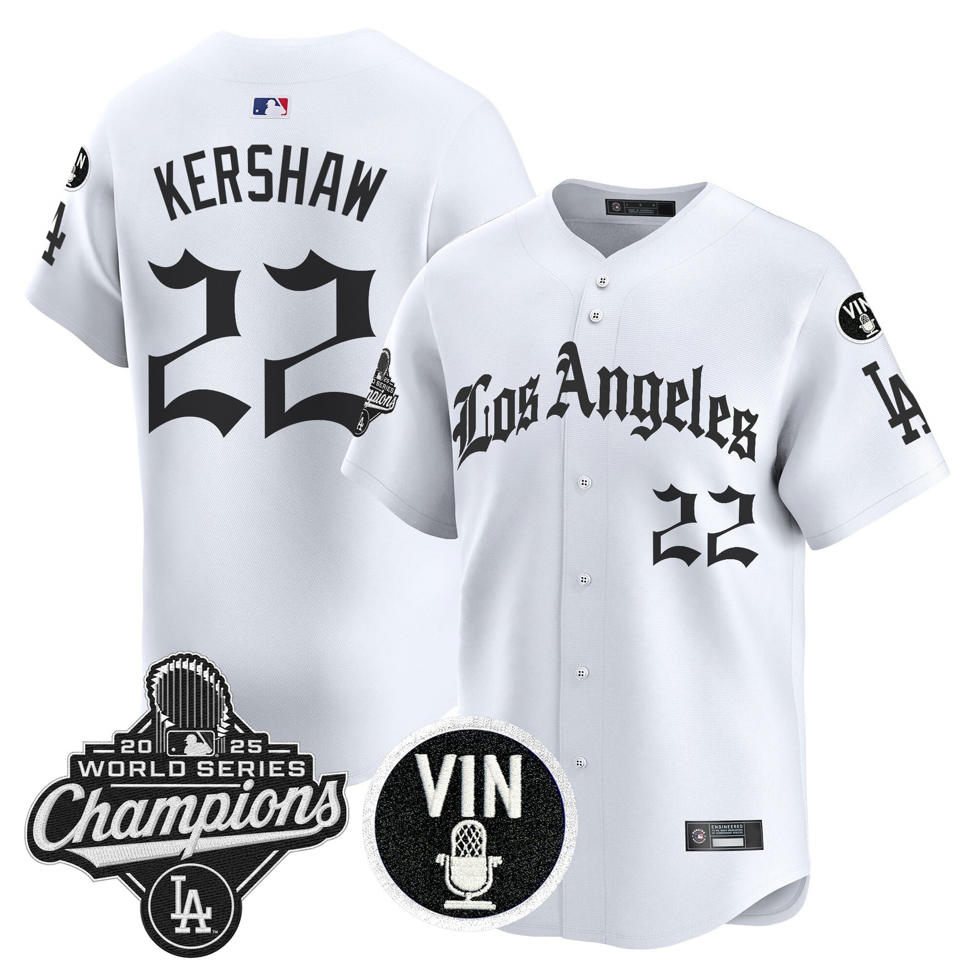 Men's Dodgers 2025 World Series Champions Vapor Premier Limited Jersey - LA Gothic Edition - All Stitched