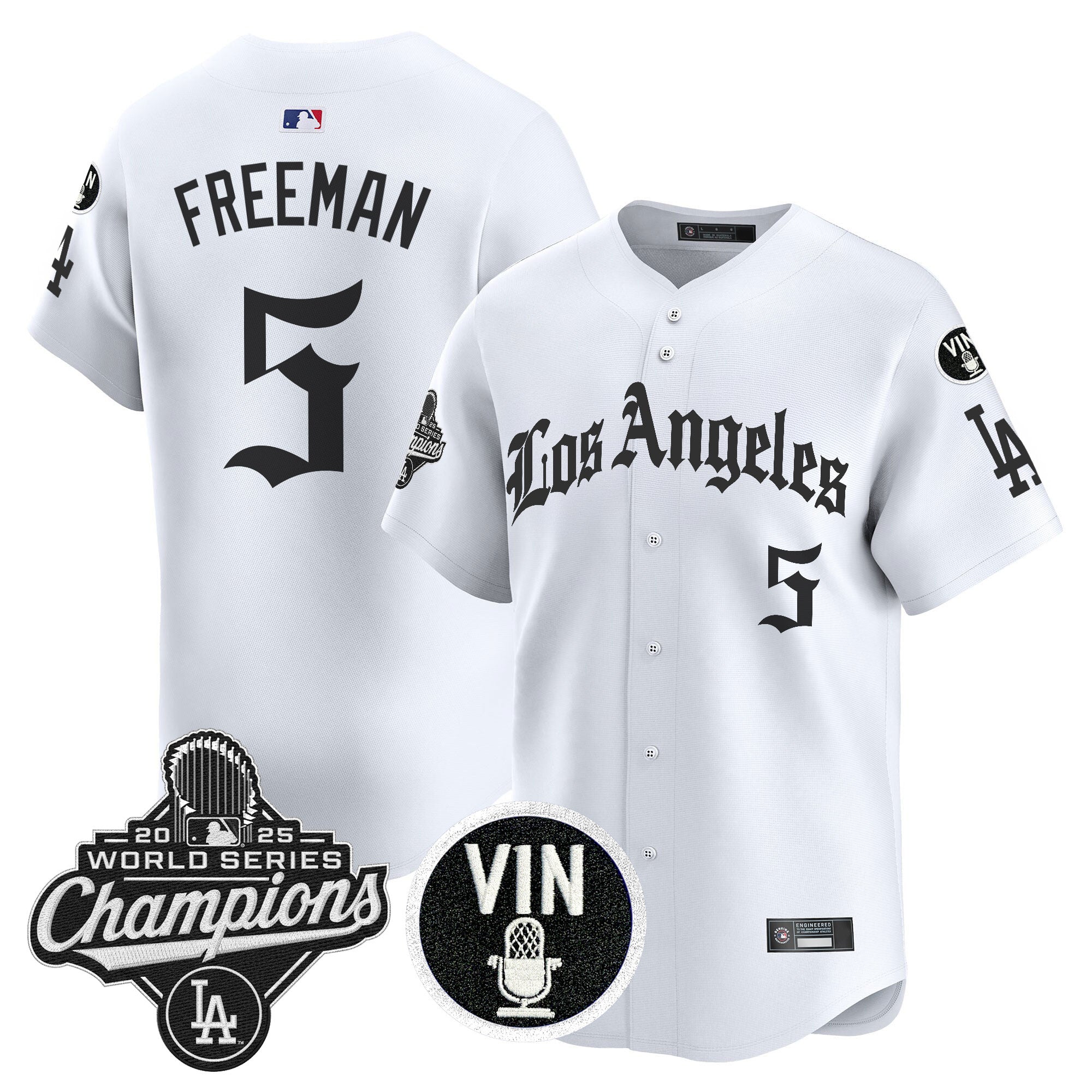 Men's Dodgers 2025 World Series Champions Vapor Premier Limited Jersey - LA Gothic Edition - All Stitched