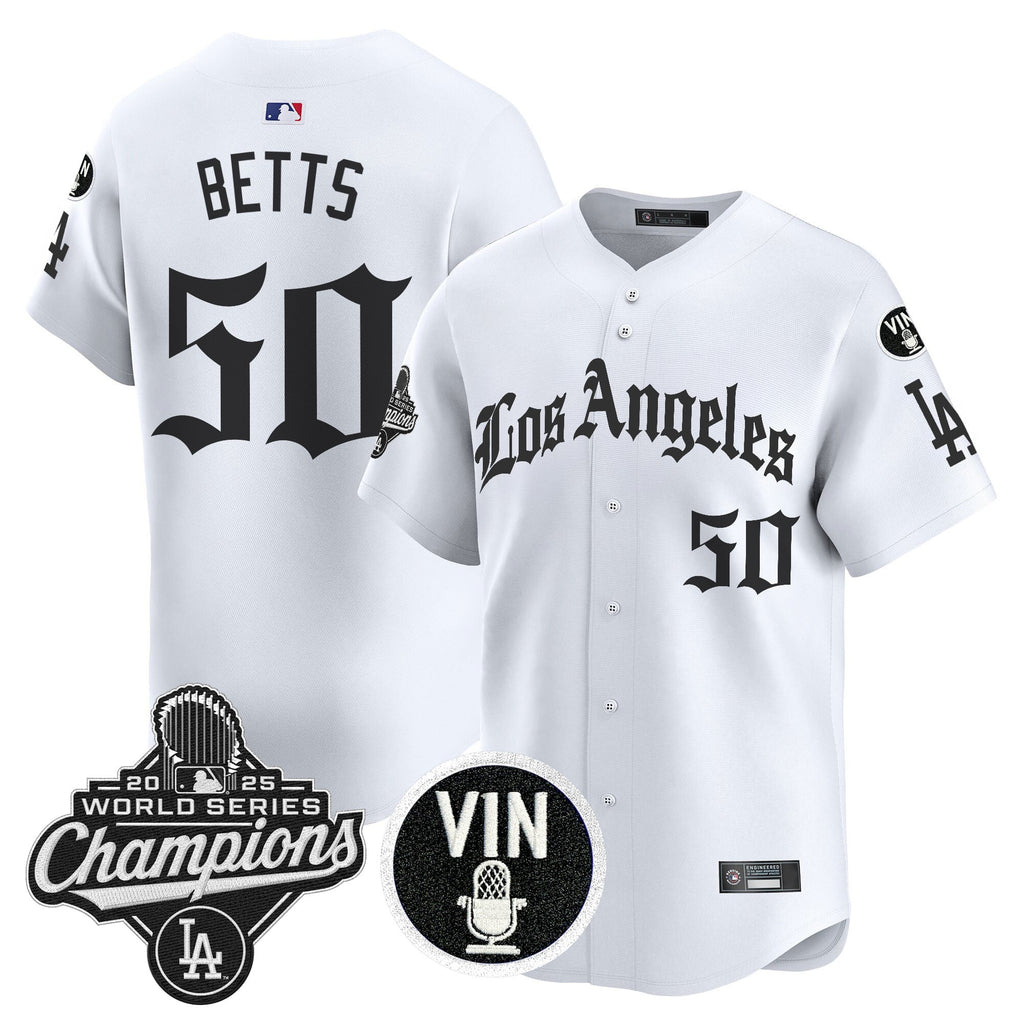 Men's Dodgers 2025 World Series Champions Vapor Premier Limited Jersey - LA Gothic Edition - All Stitched
