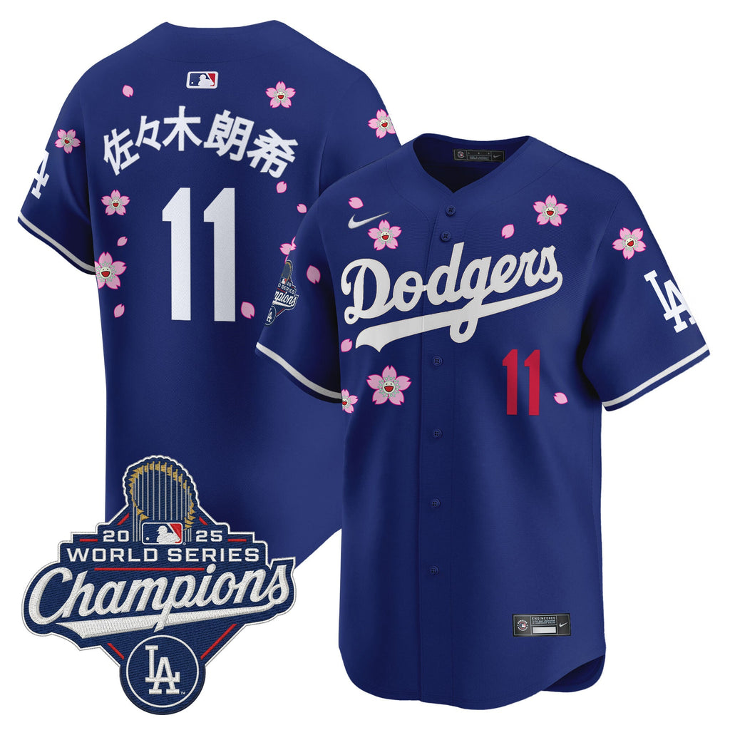 Men's Dodgers 2025 World Series Champions x Tokyo Series Vapor Premier Limited Jersey - Stitched