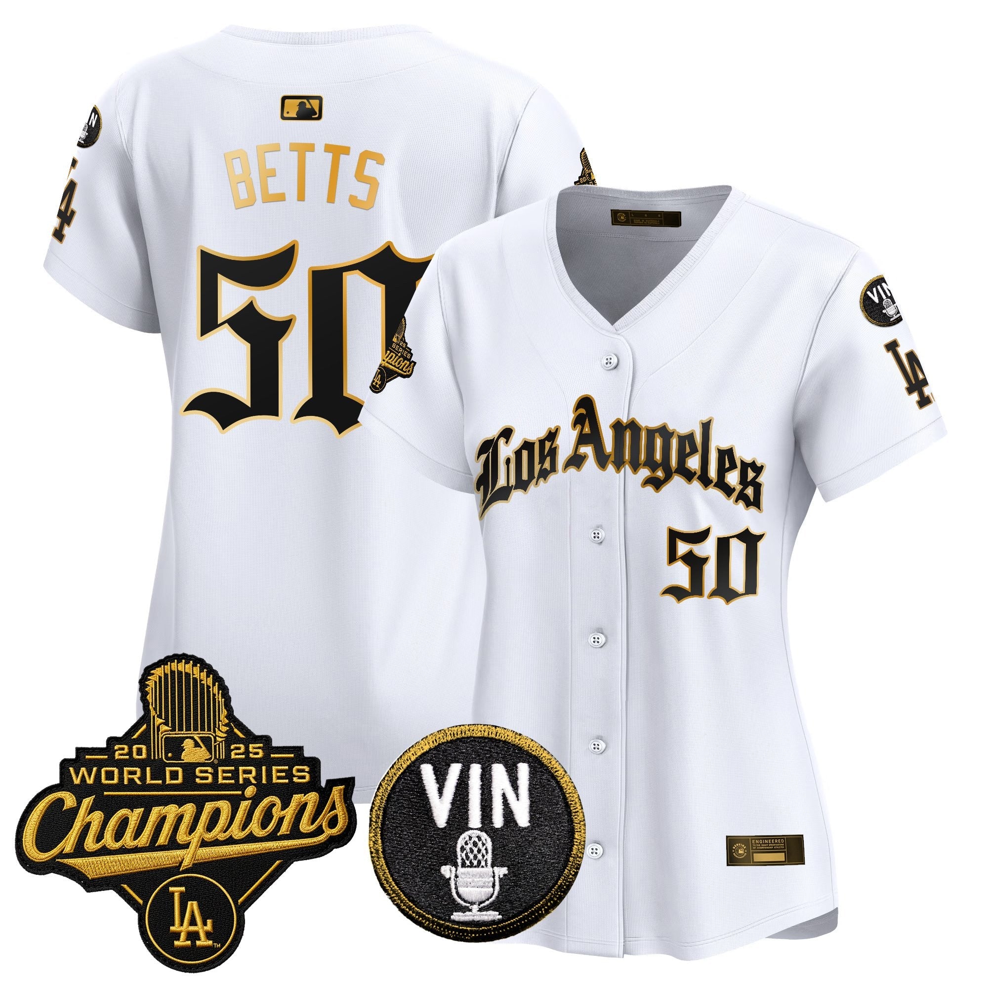 Women's Dodgers 2025 World Series Champions Vapor Premier Limited Jersey - LA Gothic Edition - All Stitched