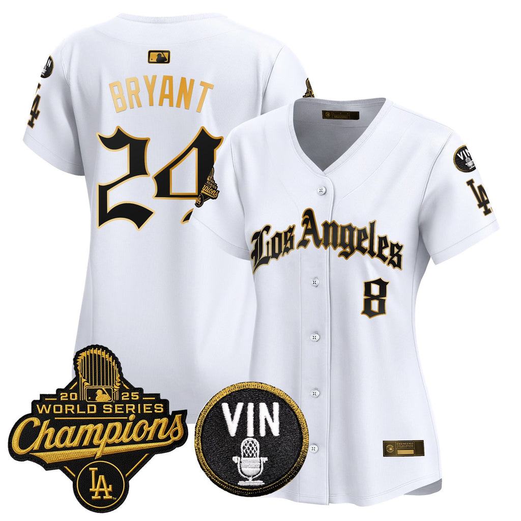 Women's Dodgers 2025 World Series Champions Vapor Premier Limited Jersey - LA Gothic Edition - All Stitched