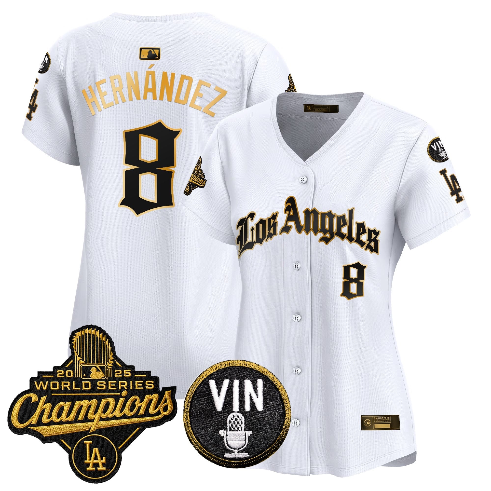 Women's Dodgers 2025 World Series Champions Vapor Premier Limited Jersey - LA Gothic Edition - All Stitched