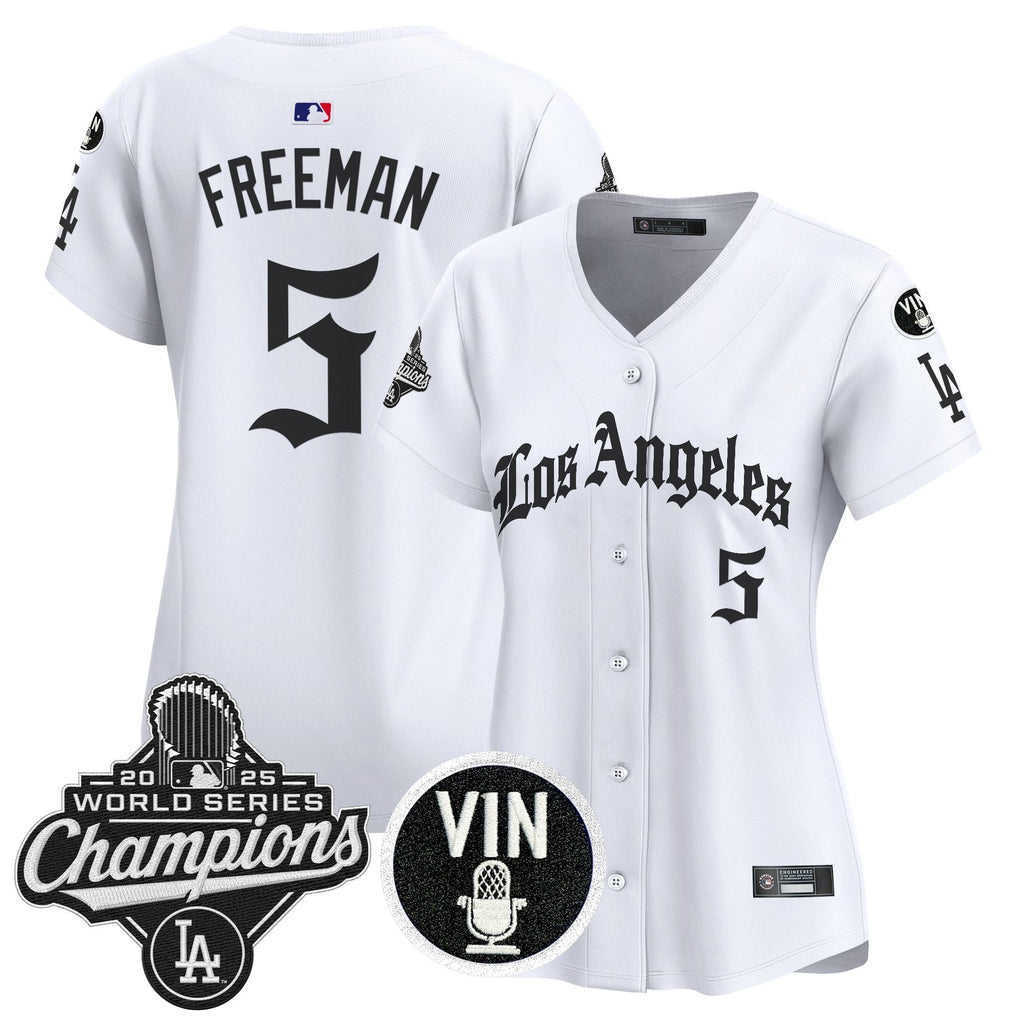 Women's Dodgers 2025 World Series Champions Vapor Premier Limited Jersey - LA Gothic Edition - All Stitched