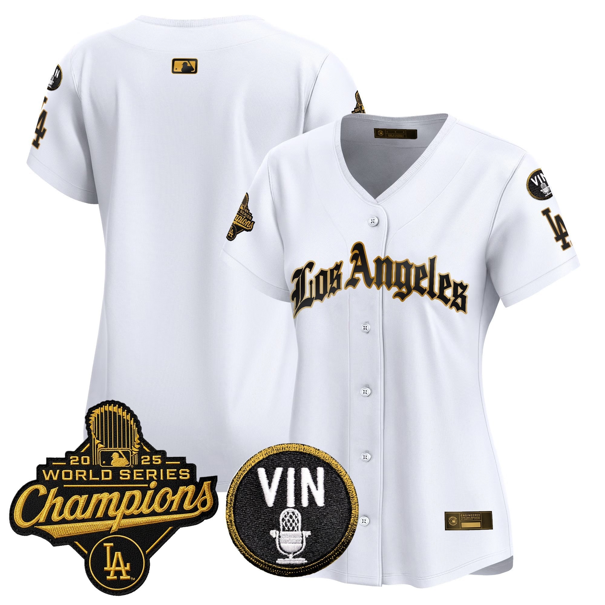 Women's Dodgers 2025 World Series Champions Vapor Premier Limited Jersey - LA Gothic Edition - All Stitched