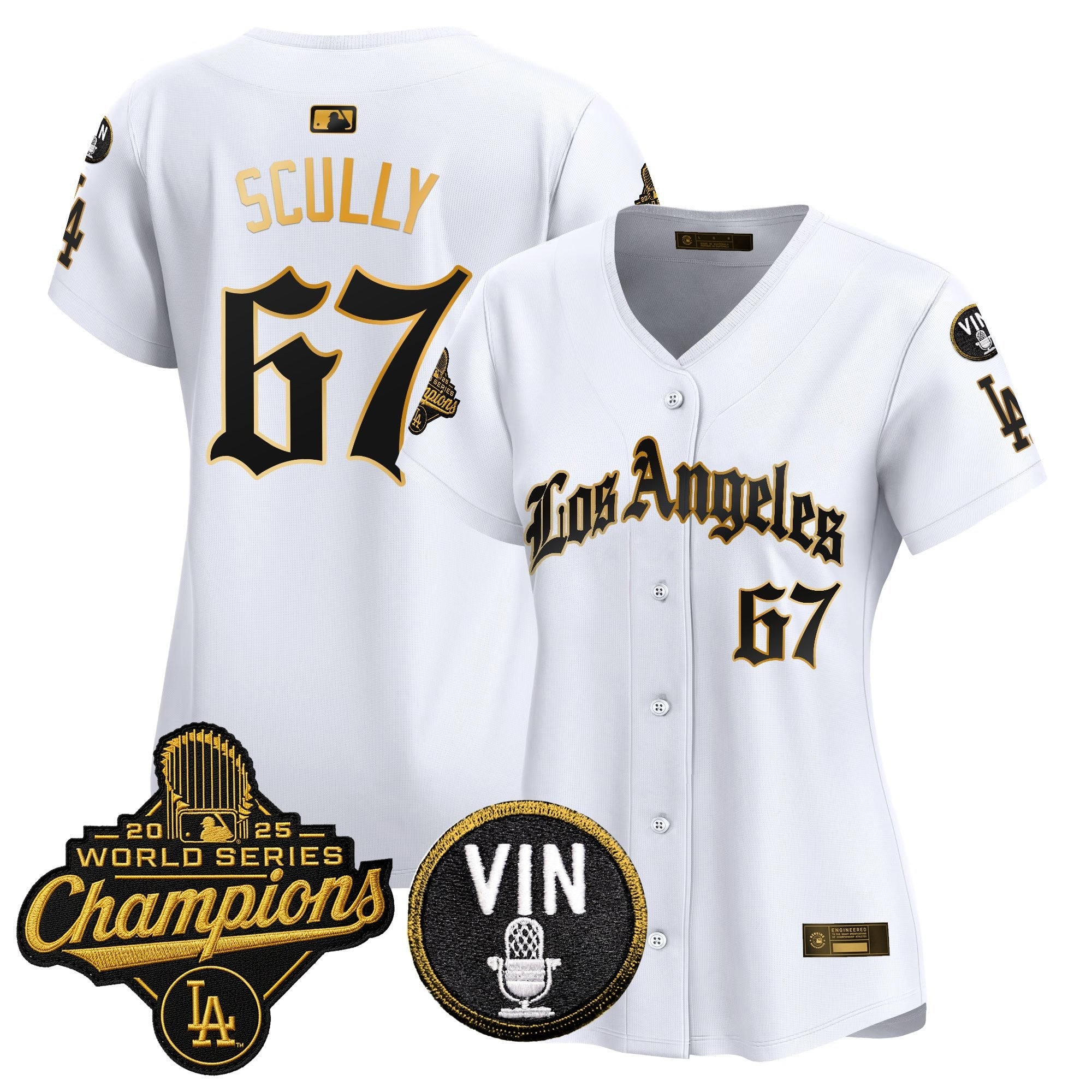 Women's Dodgers 2025 World Series Champions Vapor Premier Limited Jersey - LA Gothic Edition - All Stitched