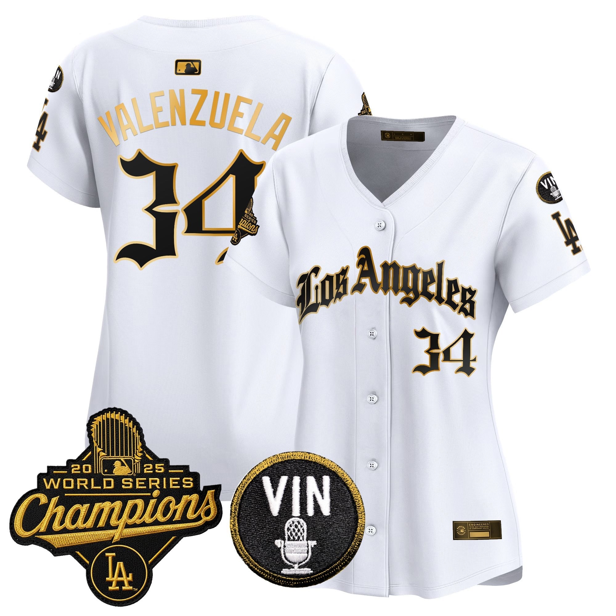 Women's Dodgers 2025 World Series Champions Vapor Premier Limited Jersey - LA Gothic Edition - All Stitched