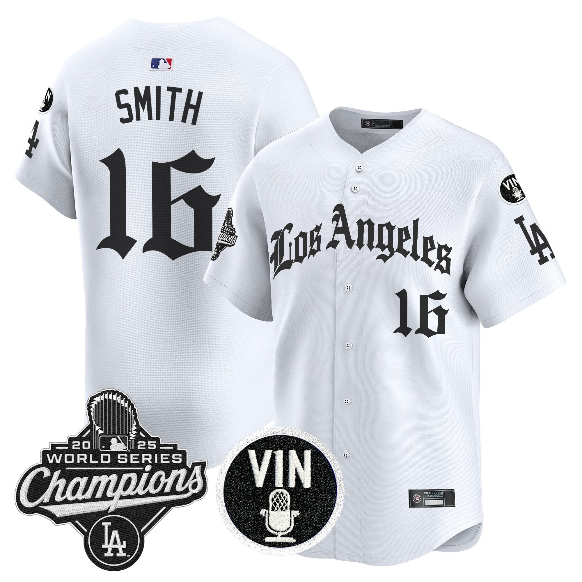 Men's Dodgers 2025 World Series Champions Vapor Premier Limited Jersey - LA Gothic Edition - All Stitched