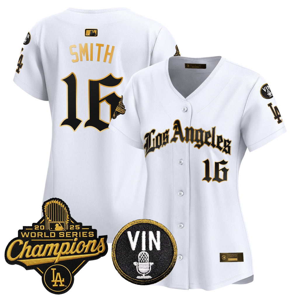 Women's Dodgers 2025 World Series Champions Vapor Premier Limited Jersey - LA Gothic Edition - All Stitched