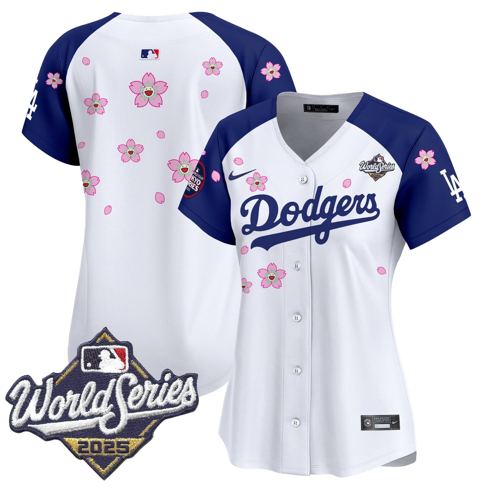 Women's Dodgers 2025 World Series x Tokyo Series Vapor Premier Limited Jersey V2 - Stitched