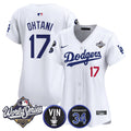Women's Dodgers 2025 World Series Vapor Premier Limited Jersey - Vin Scully & Fernando Patch - All Stitched
