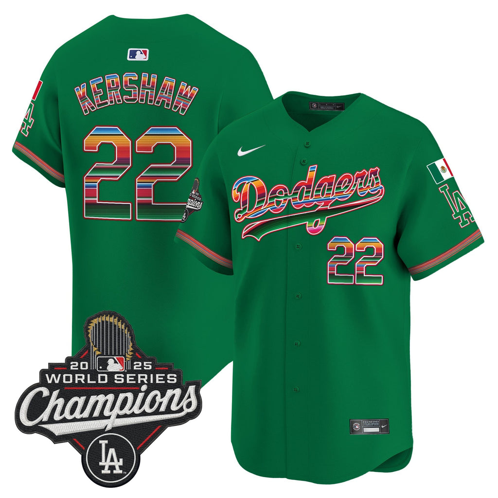 Men's Dodgers Mexico 2025 World Series Champions Vapor Premier Limited Jersey - All Stitched