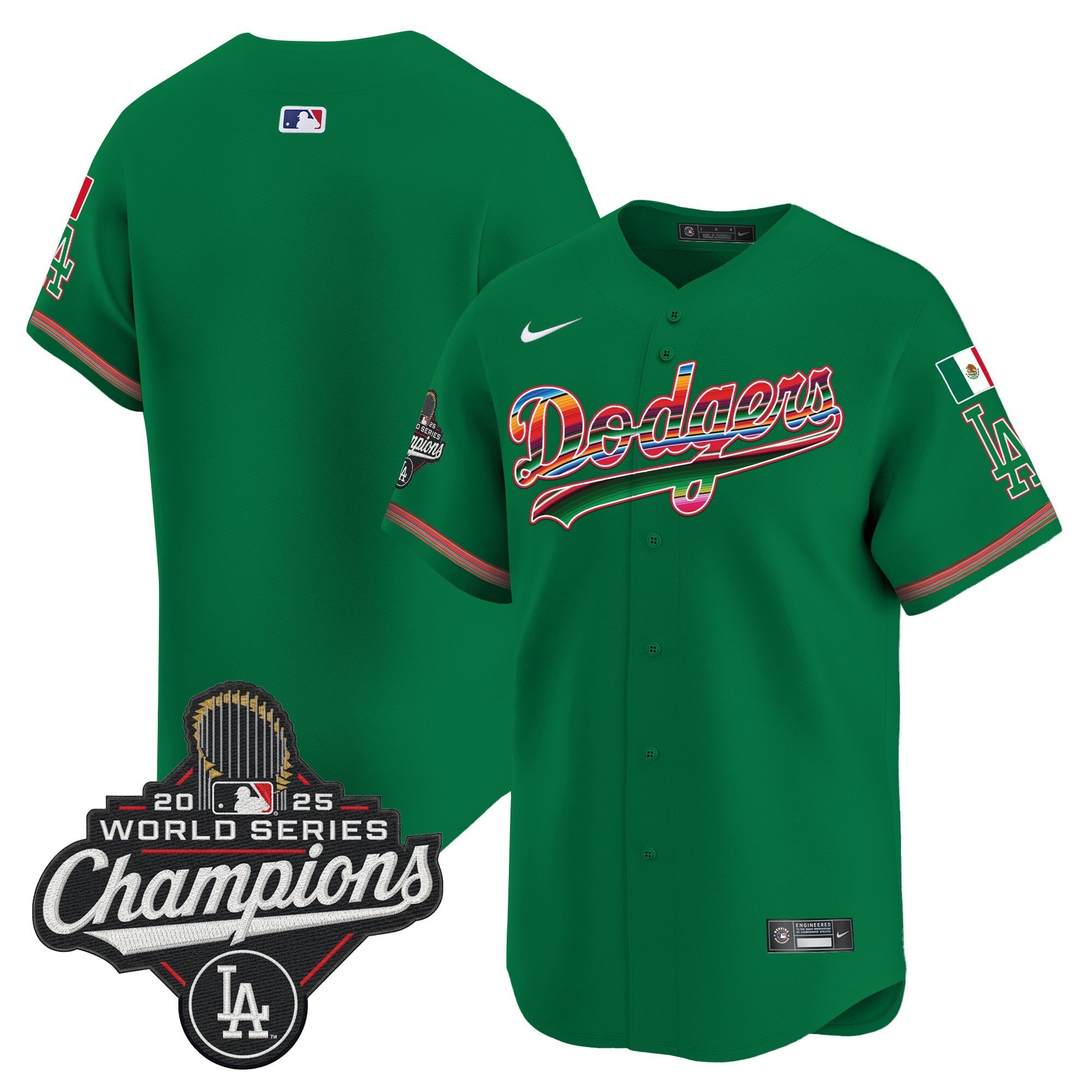 Men's Dodgers Mexico 2025 World Series Champions Vapor Premier Limited Jersey - All Stitched