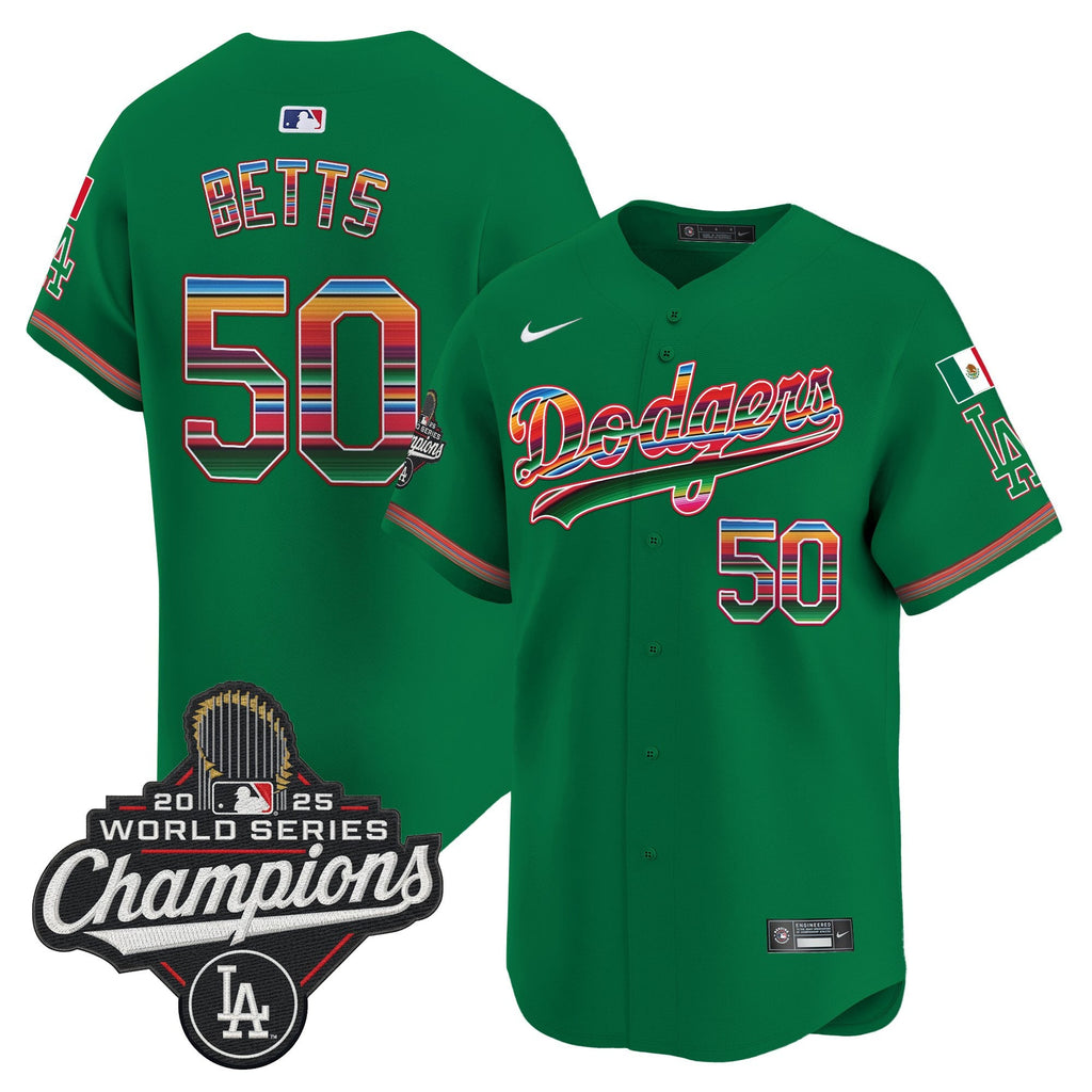 Men's Dodgers Mexico 2025 World Series Champions Vapor Premier Limited Jersey - All Stitched