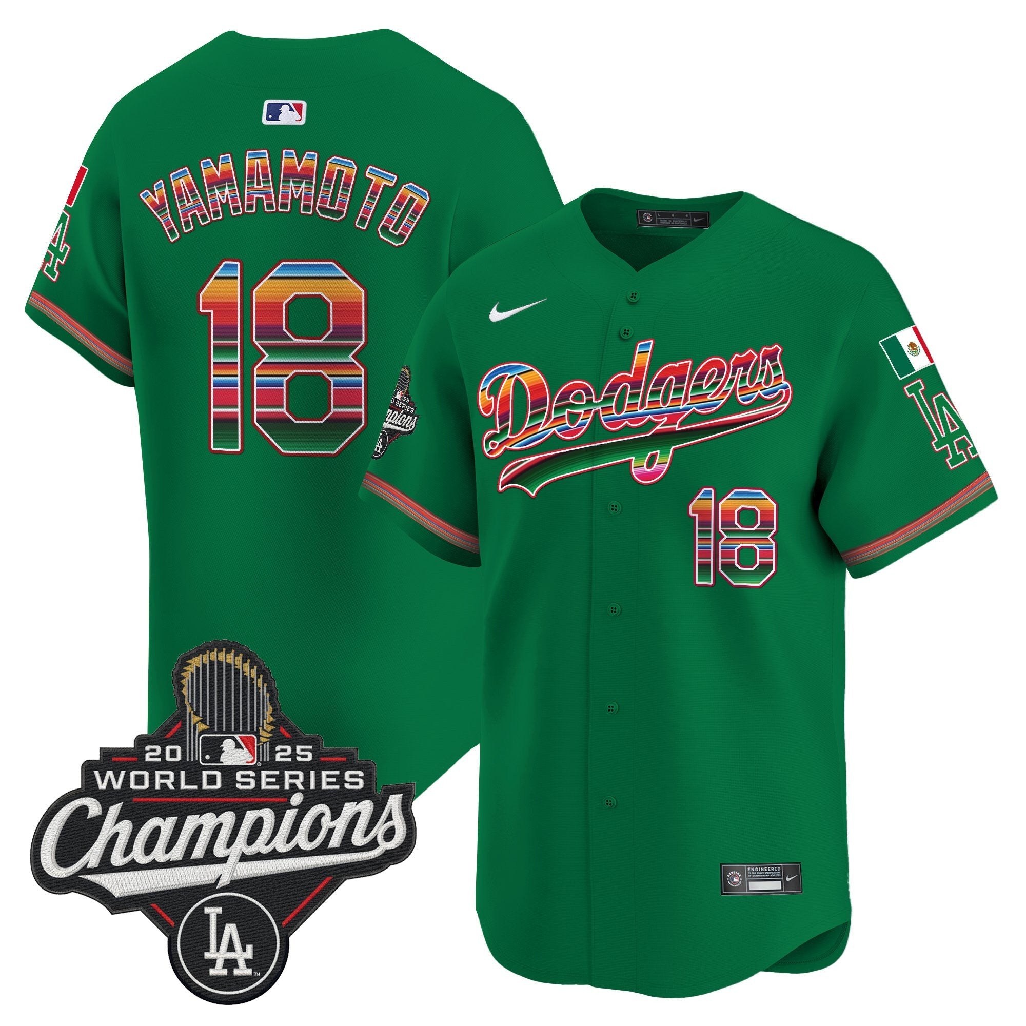 Men's Dodgers Mexico 2025 World Series Champions Vapor Premier Limited Jersey - All Stitched