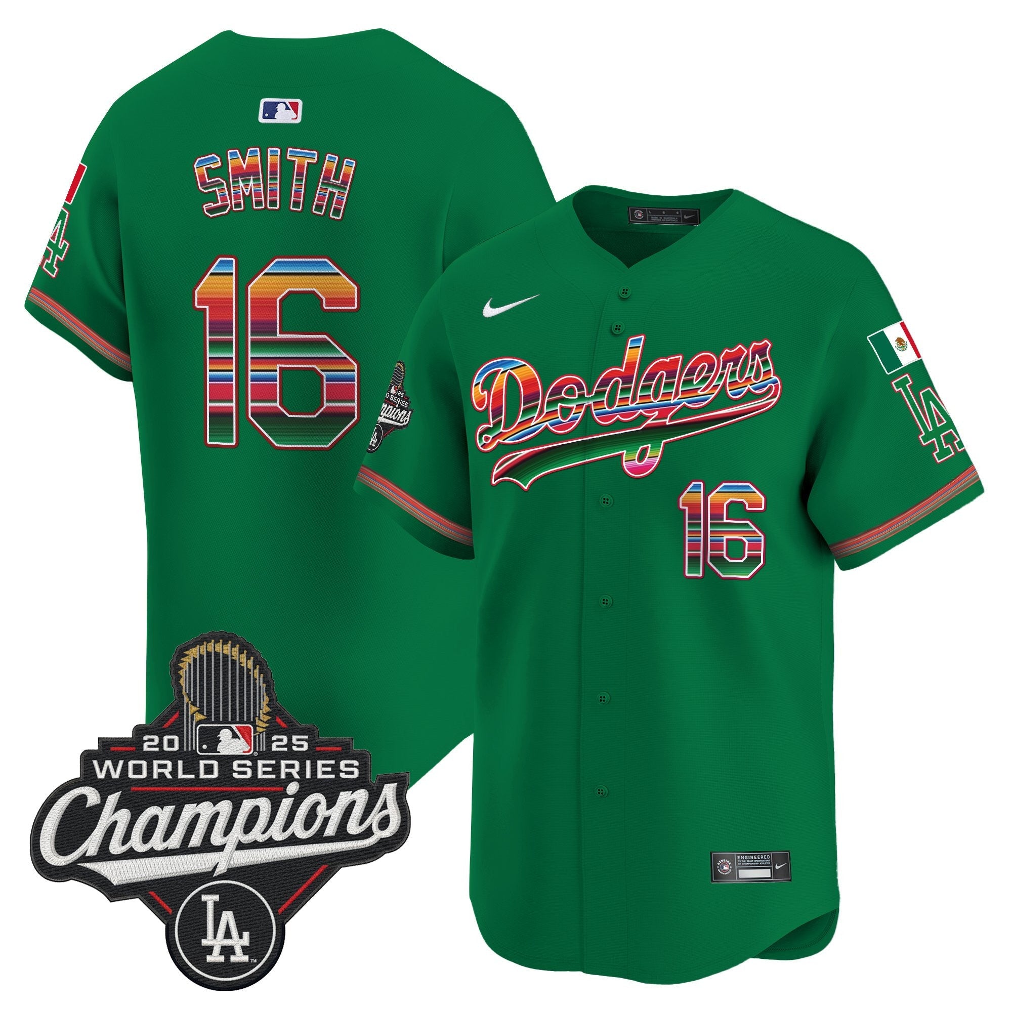 Men's Dodgers Mexico 2025 World Series Champions Vapor Premier Limited Jersey - All Stitched