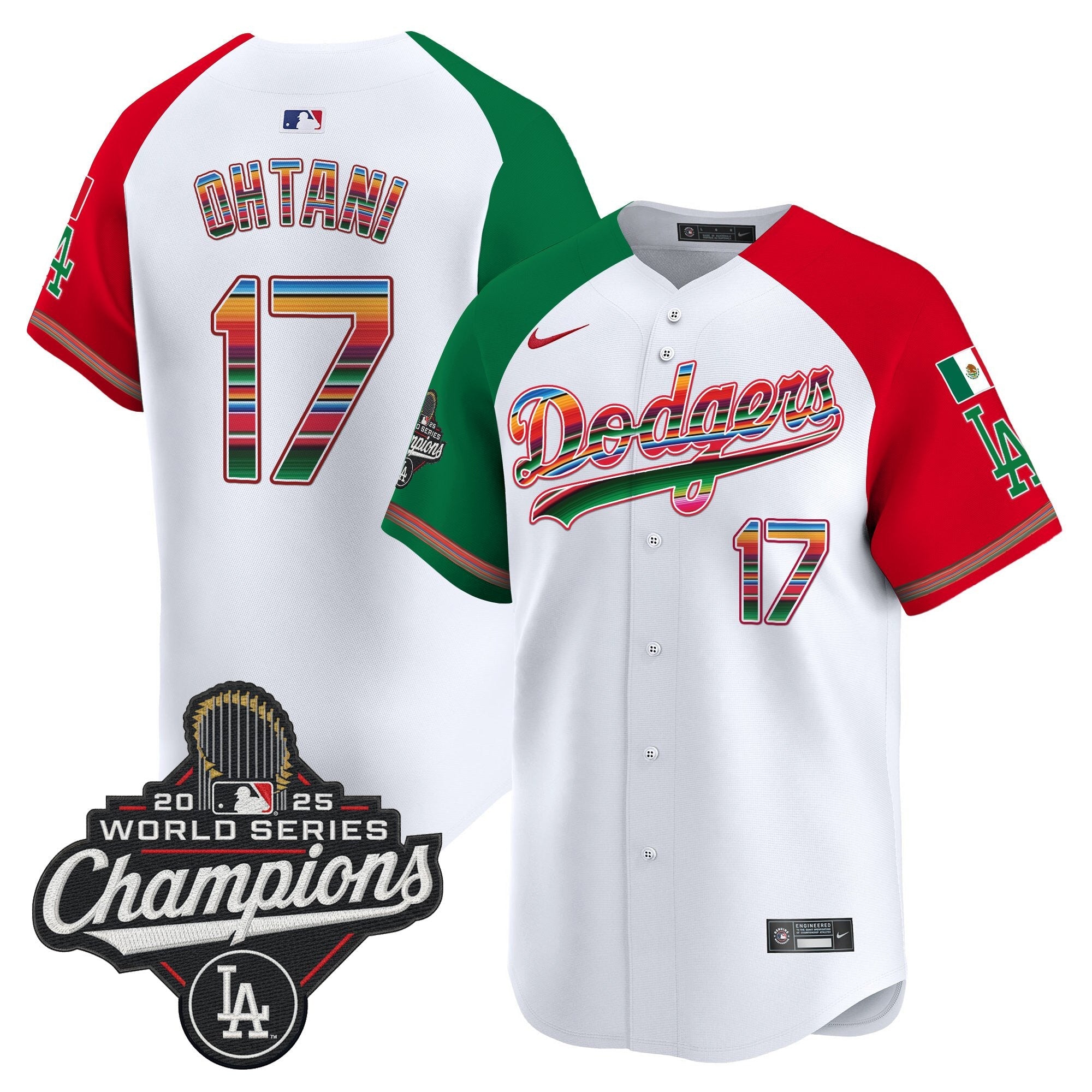 Men's Dodgers Mexico 2025 World Series Champions Vapor Premier Limited Jersey - All Stitched