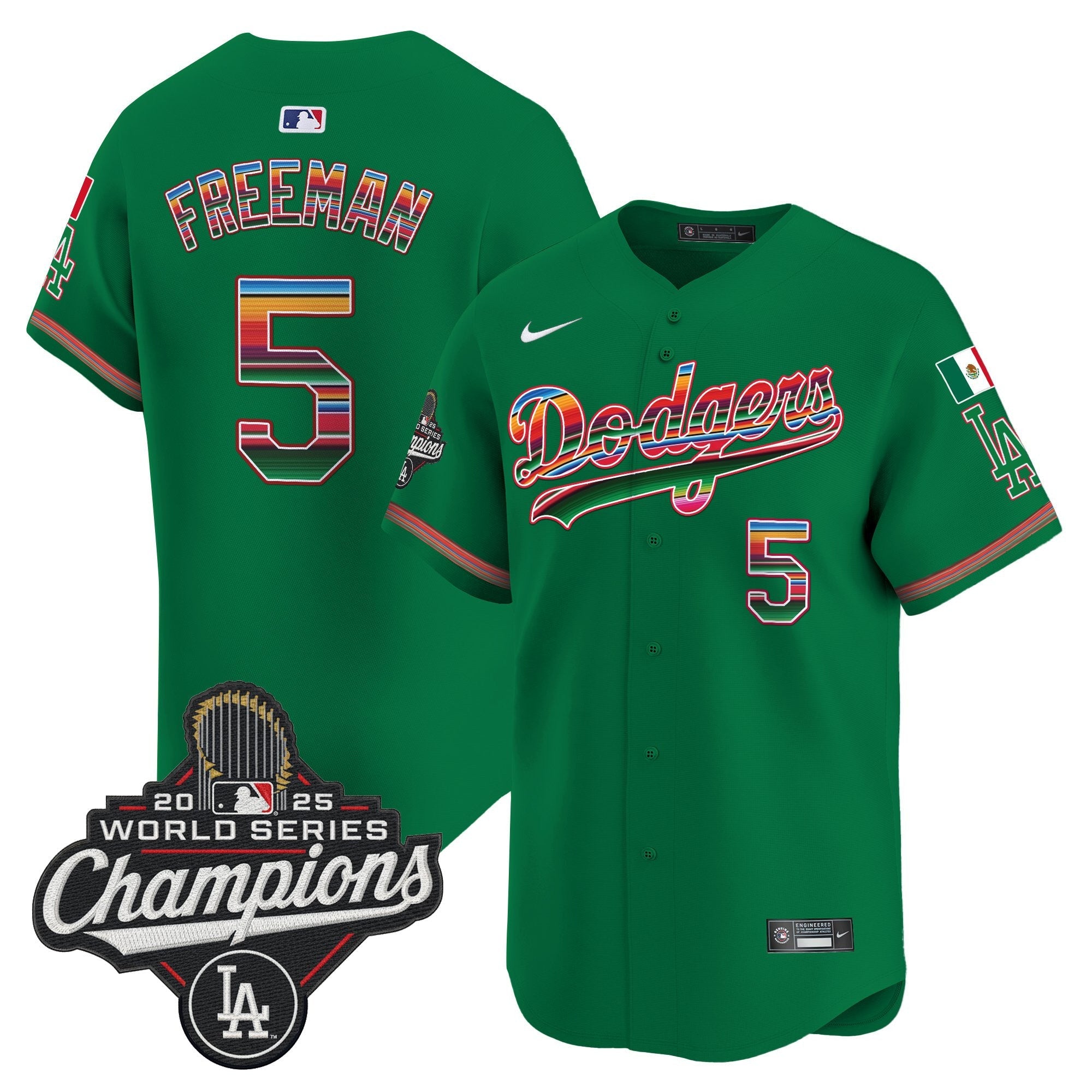 Men's Dodgers Mexico 2025 World Series Champions Vapor Premier Limited Jersey - All Stitched