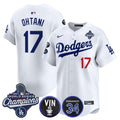 Men's Dodgers 2025 World Series Champions Vapor Premier Limited Jersey - Vin Scully & Fernando Patch - All Stitched