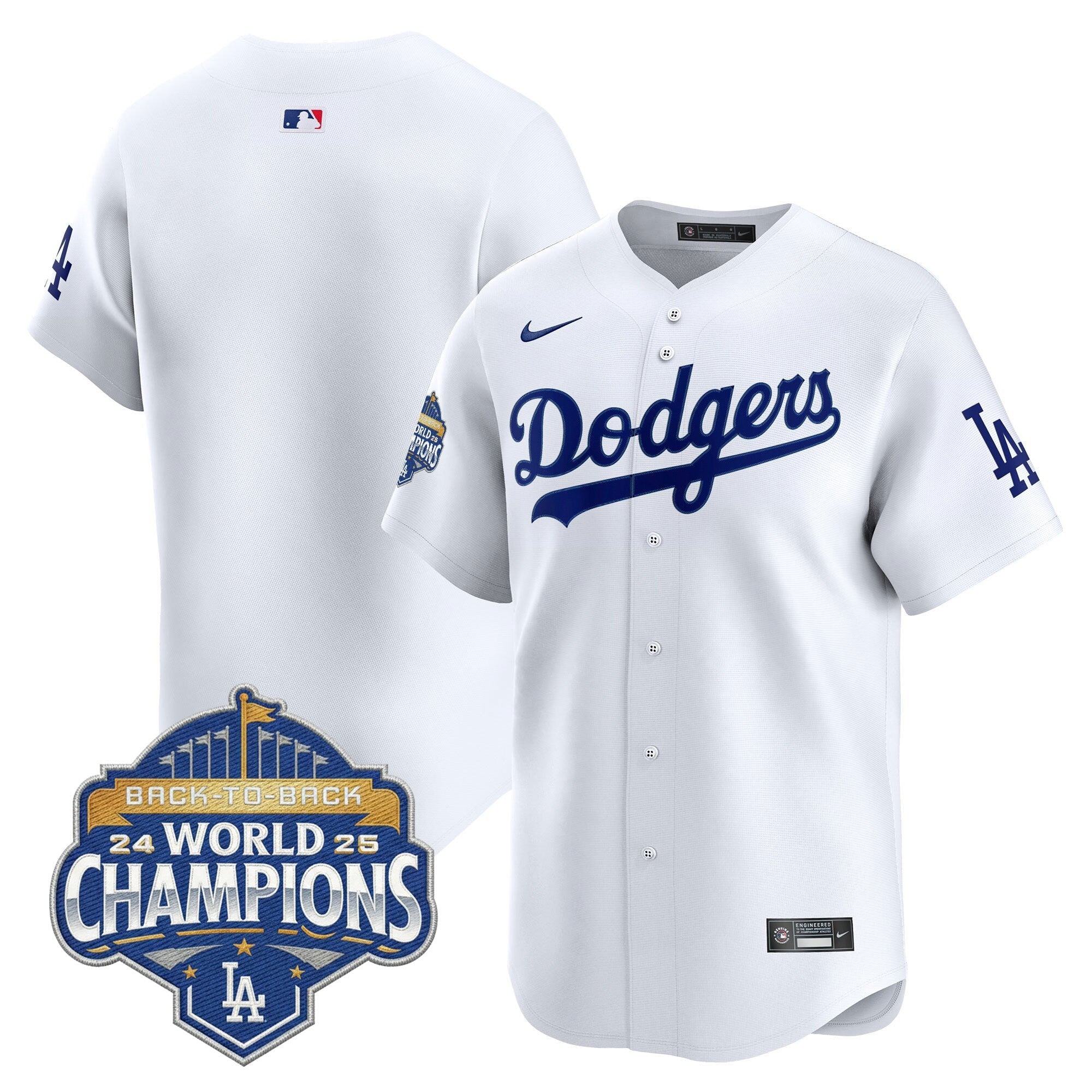 Men's Dodgers 2025 Back-To-Back Champions Vapor Premier Limited Jersey - All Stitched