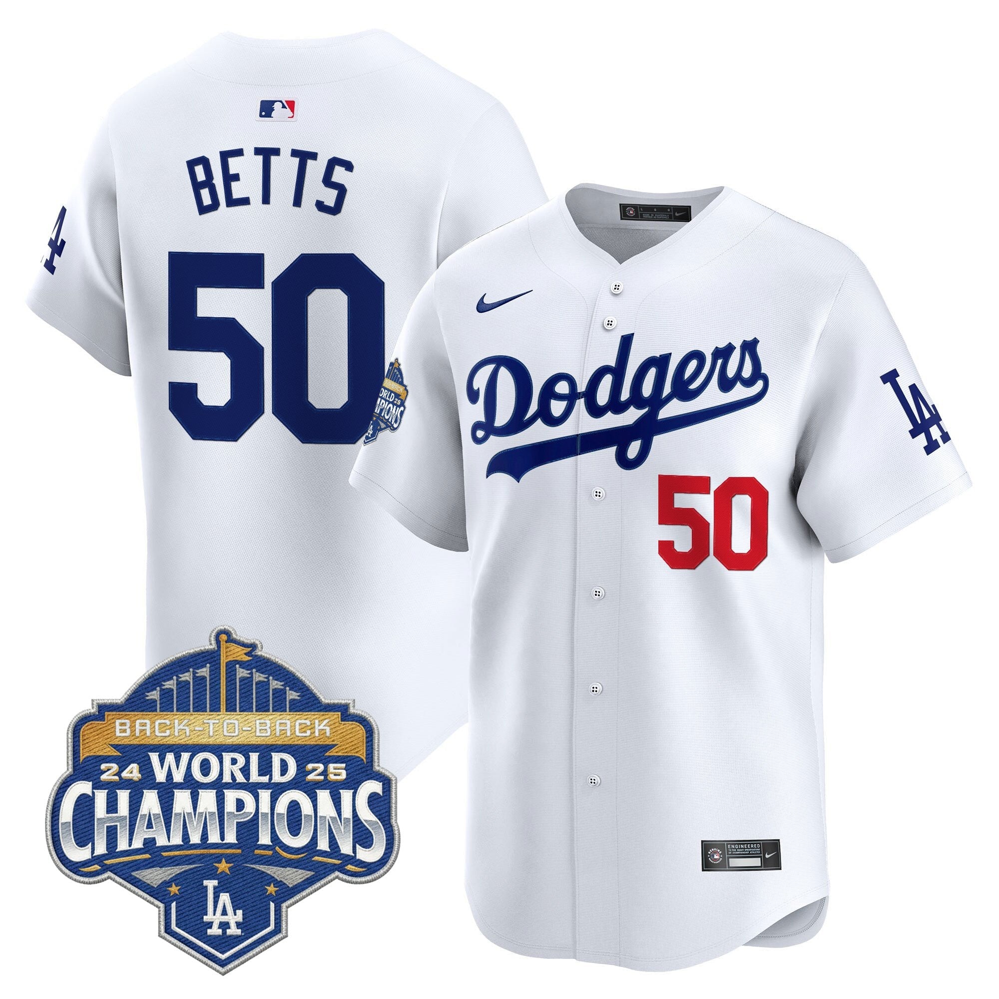 Men's Dodgers 2025 Back-To-Back Champions Vapor Premier Limited Jersey - All Stitched