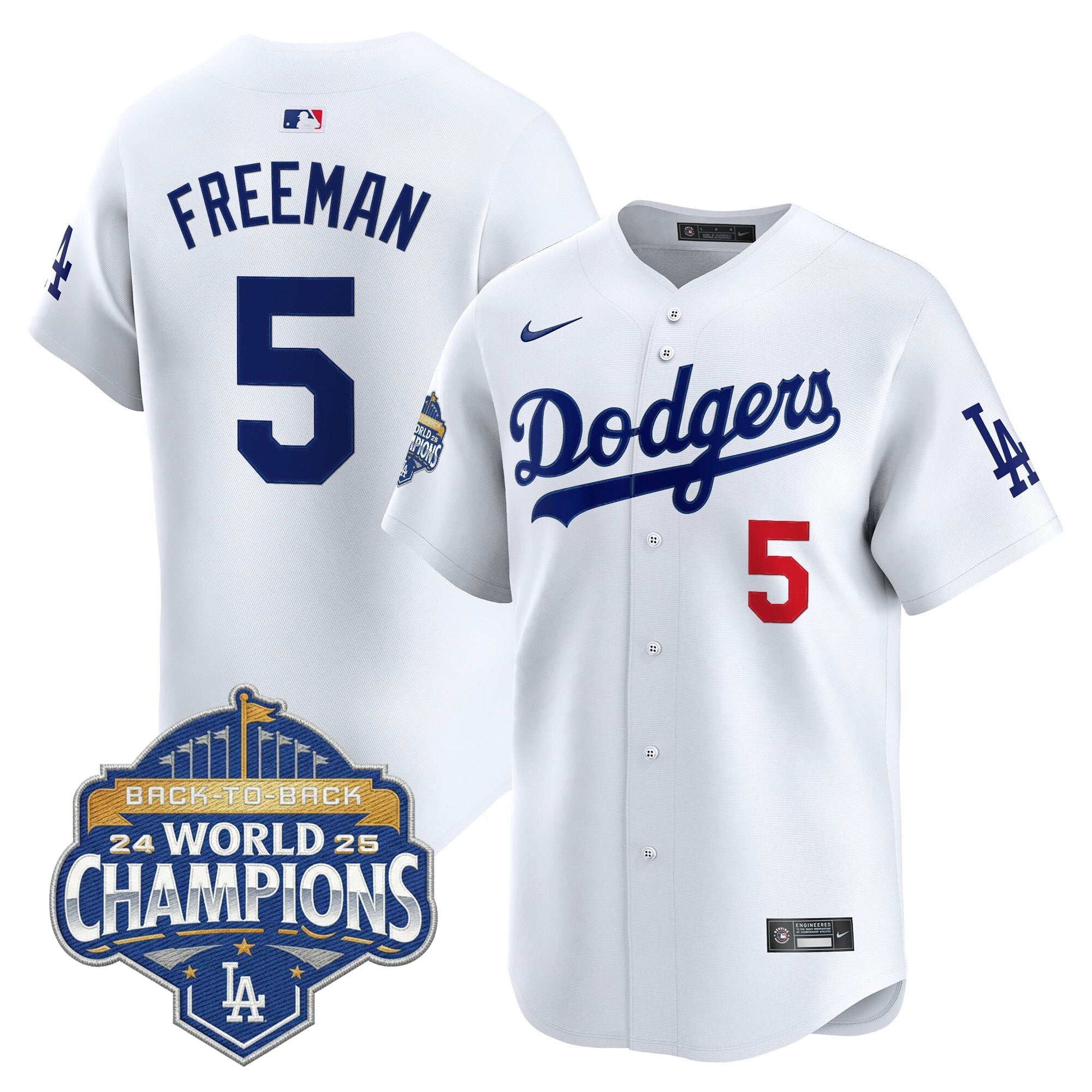 Men's Dodgers 2025 Back-To-Back Champions Vapor Premier Limited Jersey - All Stitched