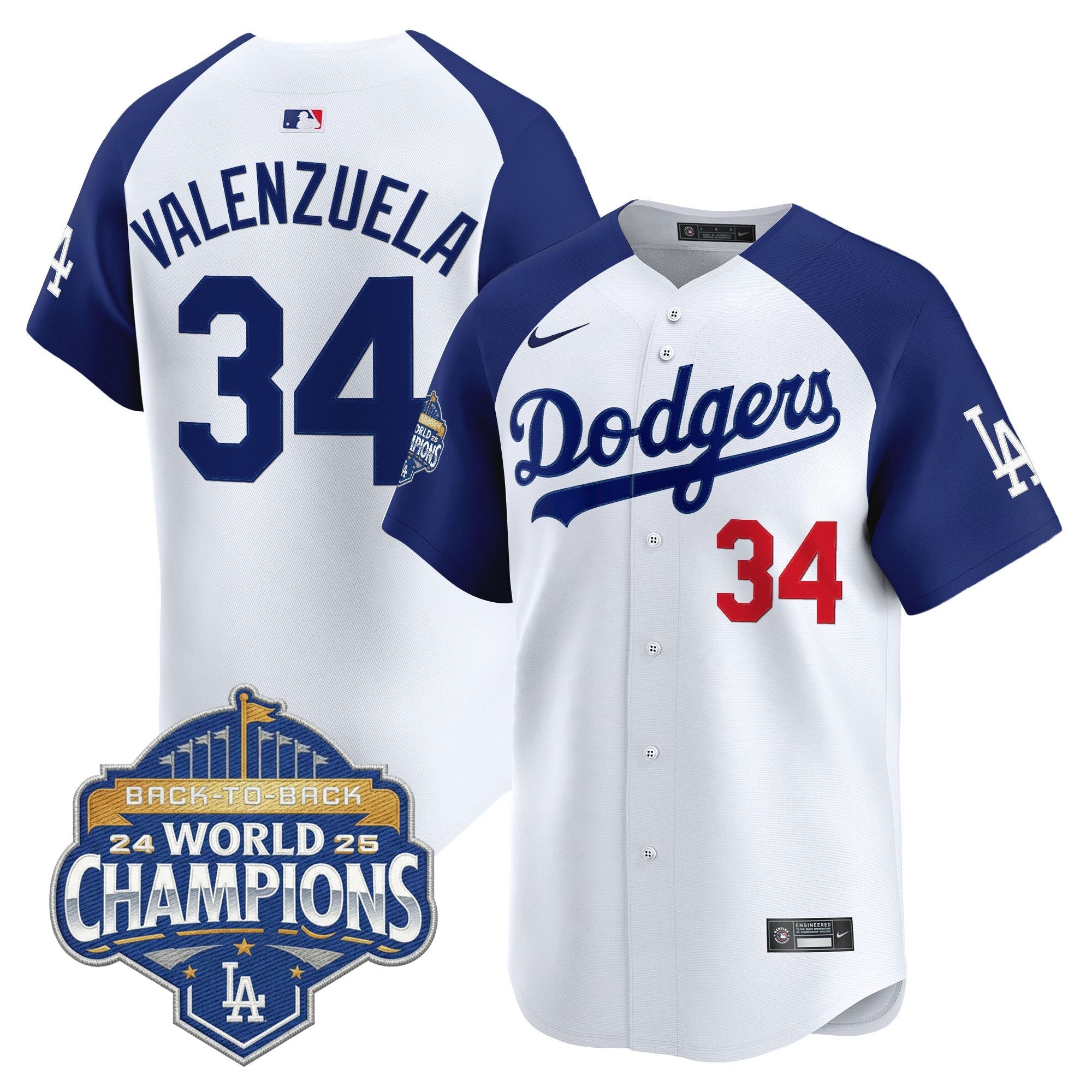 Men's Dodgers 2025 Back-To-Back Champions Vapor Premier Limited Jersey - All Stitched