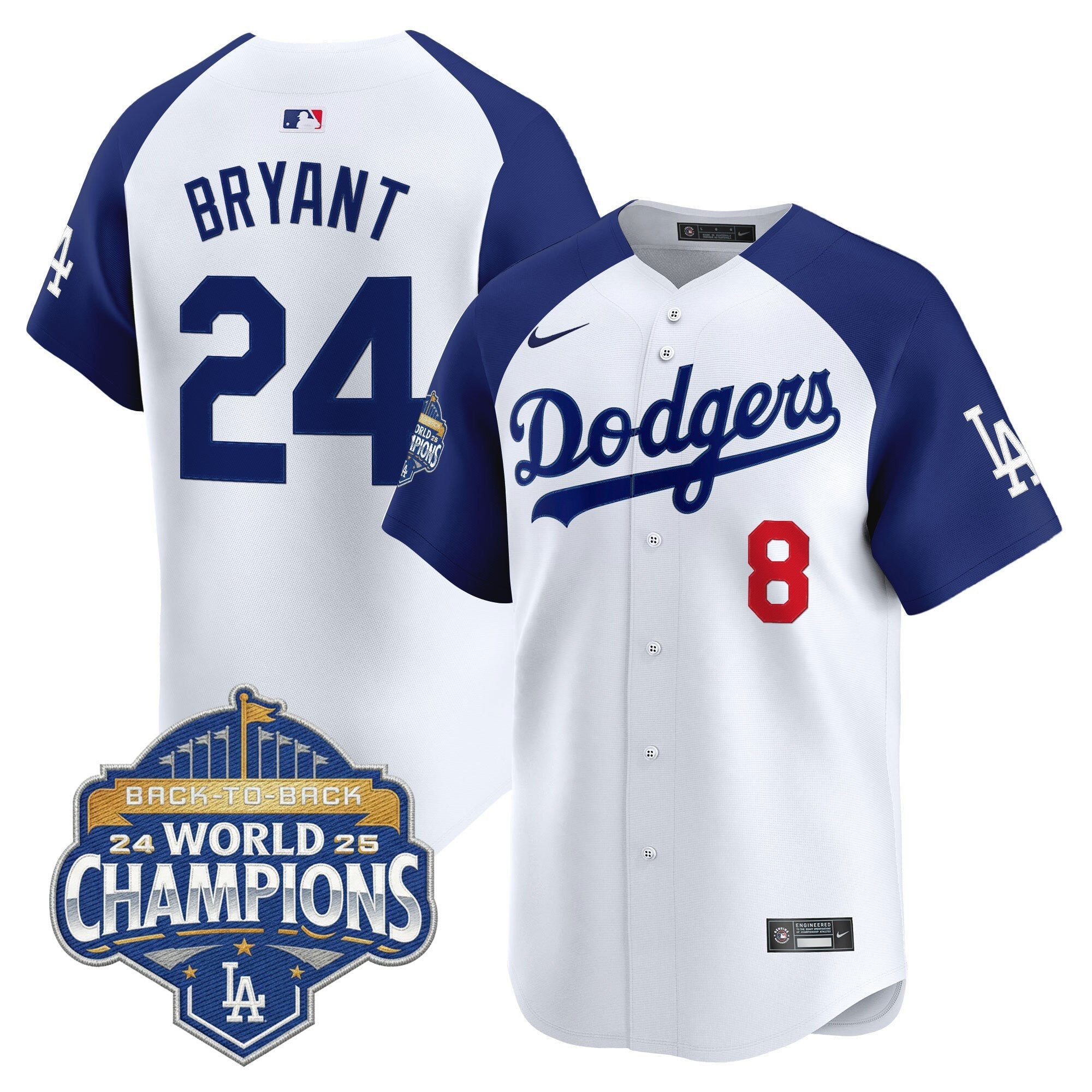 Men's Dodgers 2025 Back-To-Back Champions Vapor Premier Limited Jersey - All Stitched