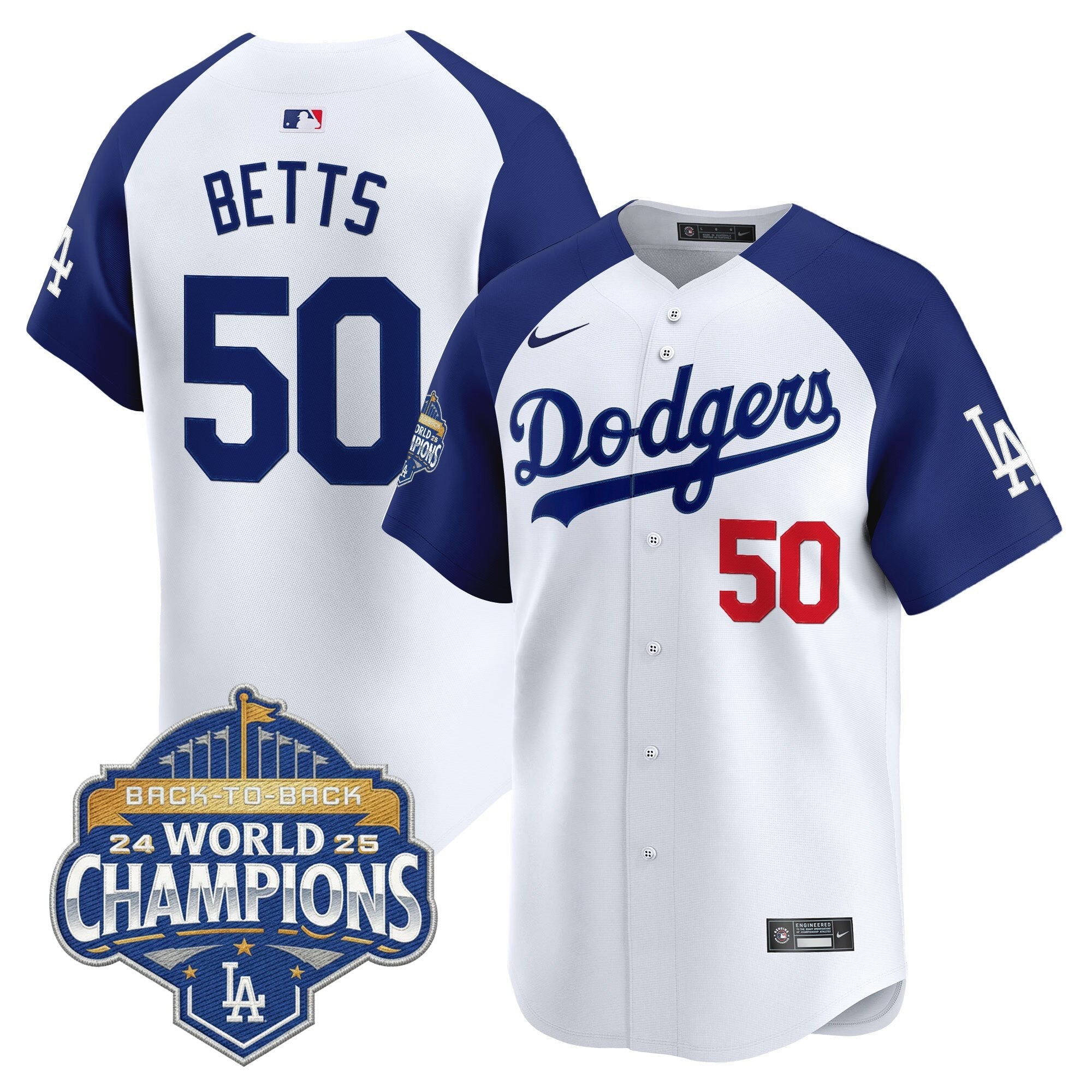 Men's Dodgers 2025 Back-To-Back Champions Vapor Premier Limited Jersey - All Stitched