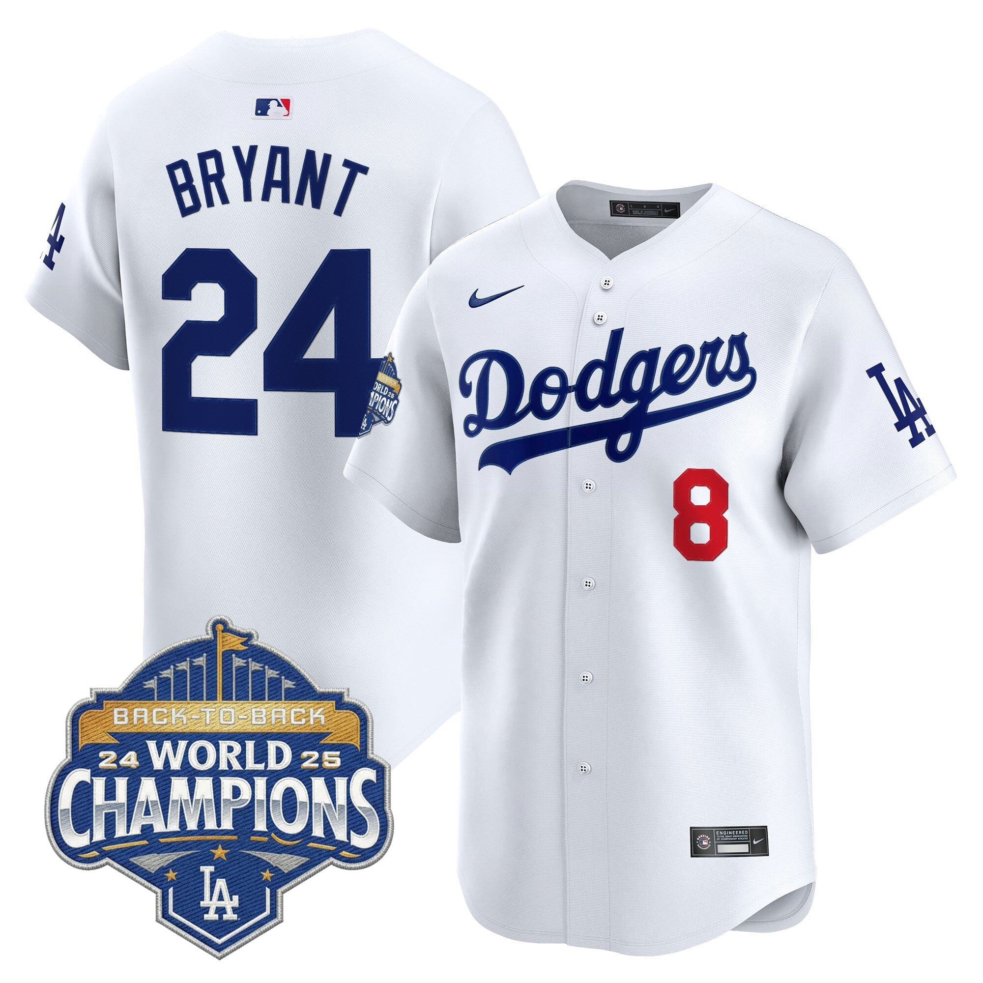 Men's Dodgers 2025 Back-To-Back Champions Vapor Premier Limited Jersey - All Stitched