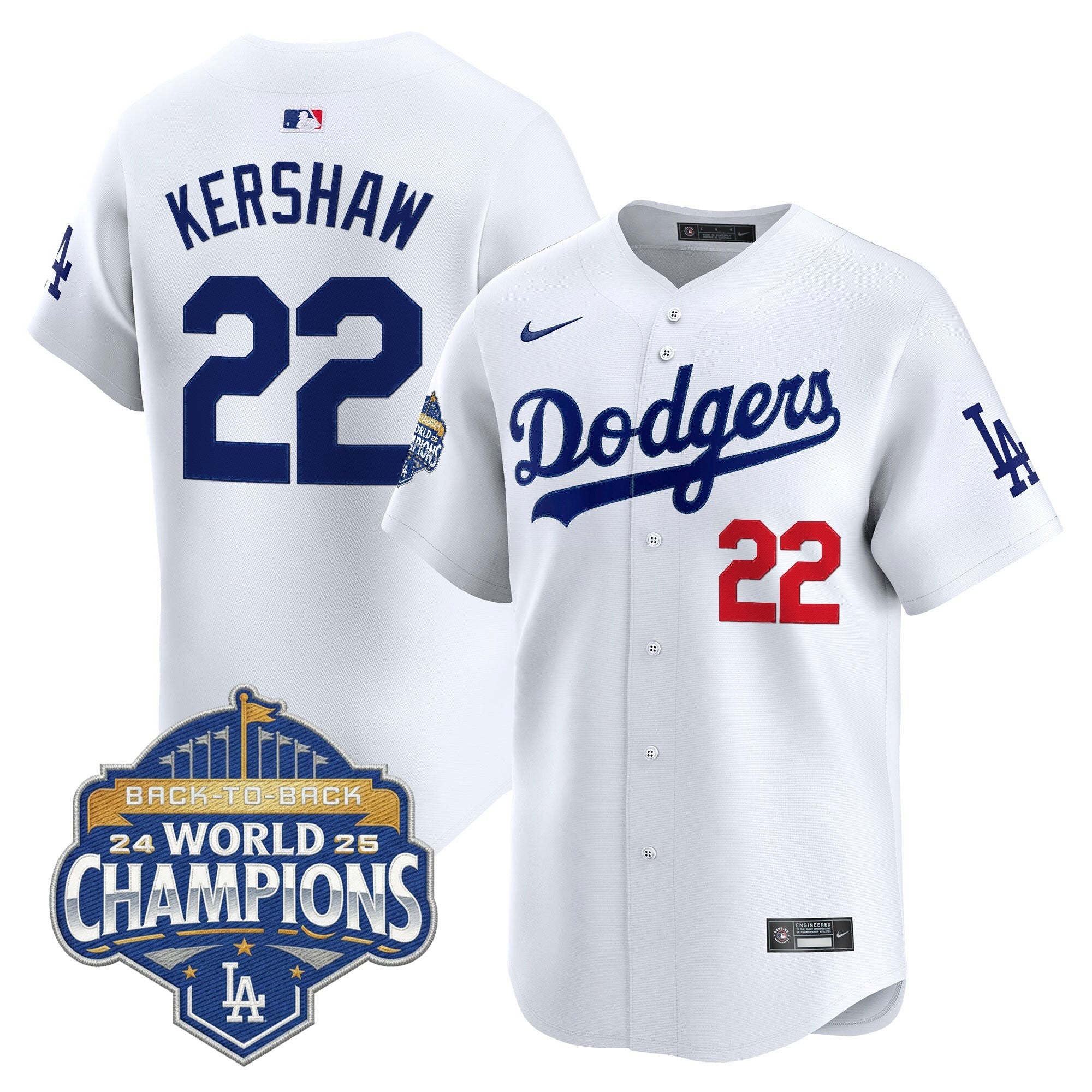 Men's Dodgers 2025 Back-To-Back Champions Vapor Premier Limited Jersey - All Stitched